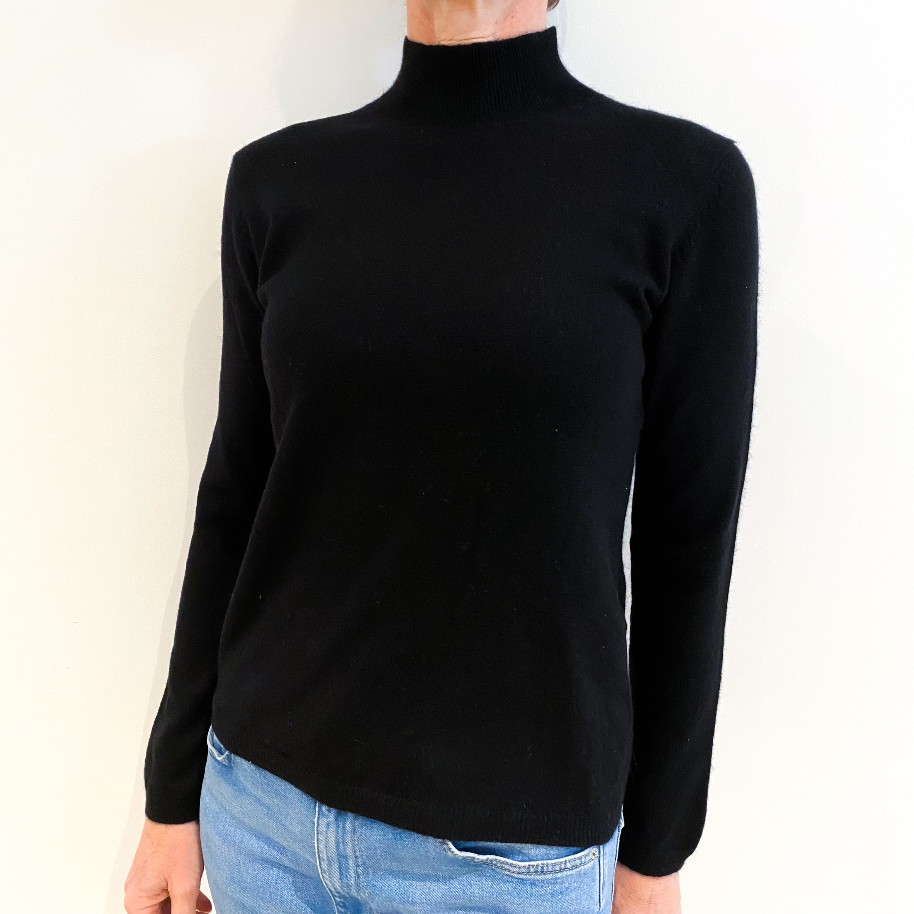 Black Cashmere Turtle Neck Jumper Small