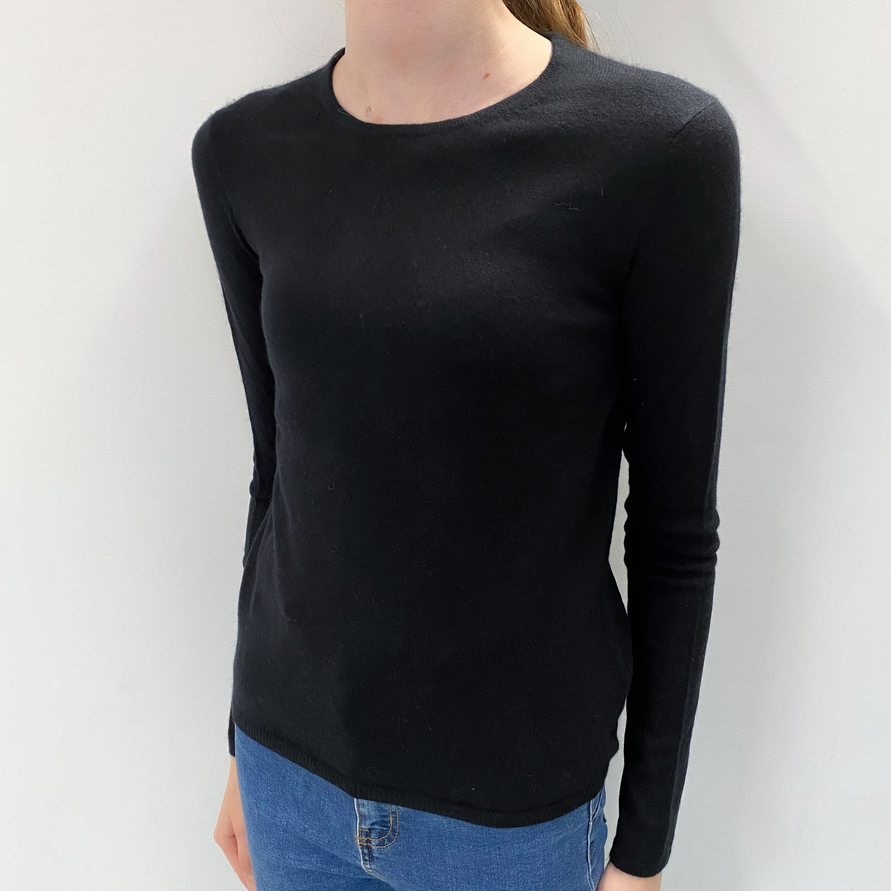 Black Cashmere Crew Neck Jumper Extra Small