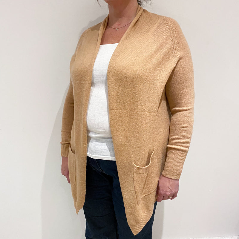 Long caramel outlet cardigan