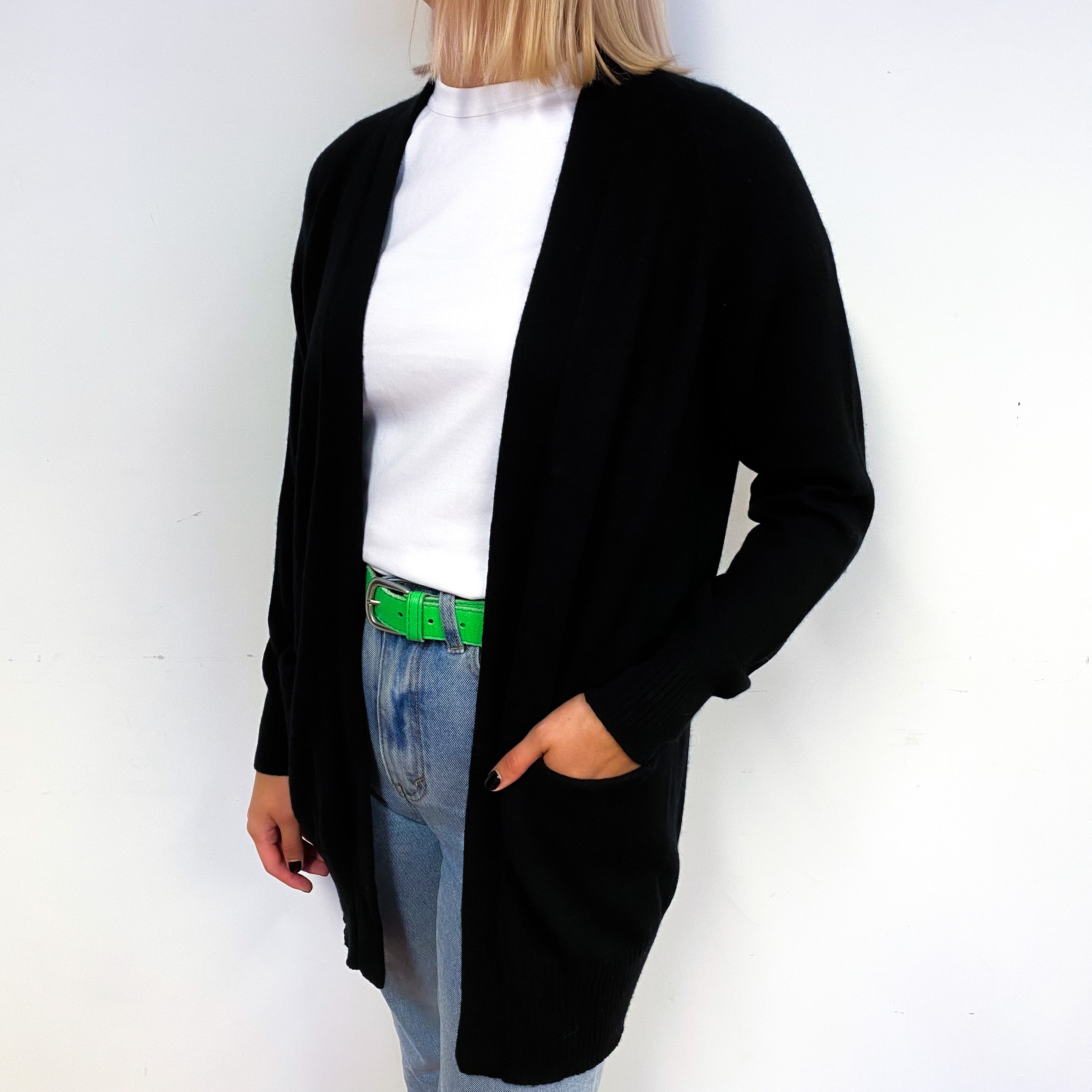 Vince Black Slouchy Cashmere Edge to Edge Cardigan Small