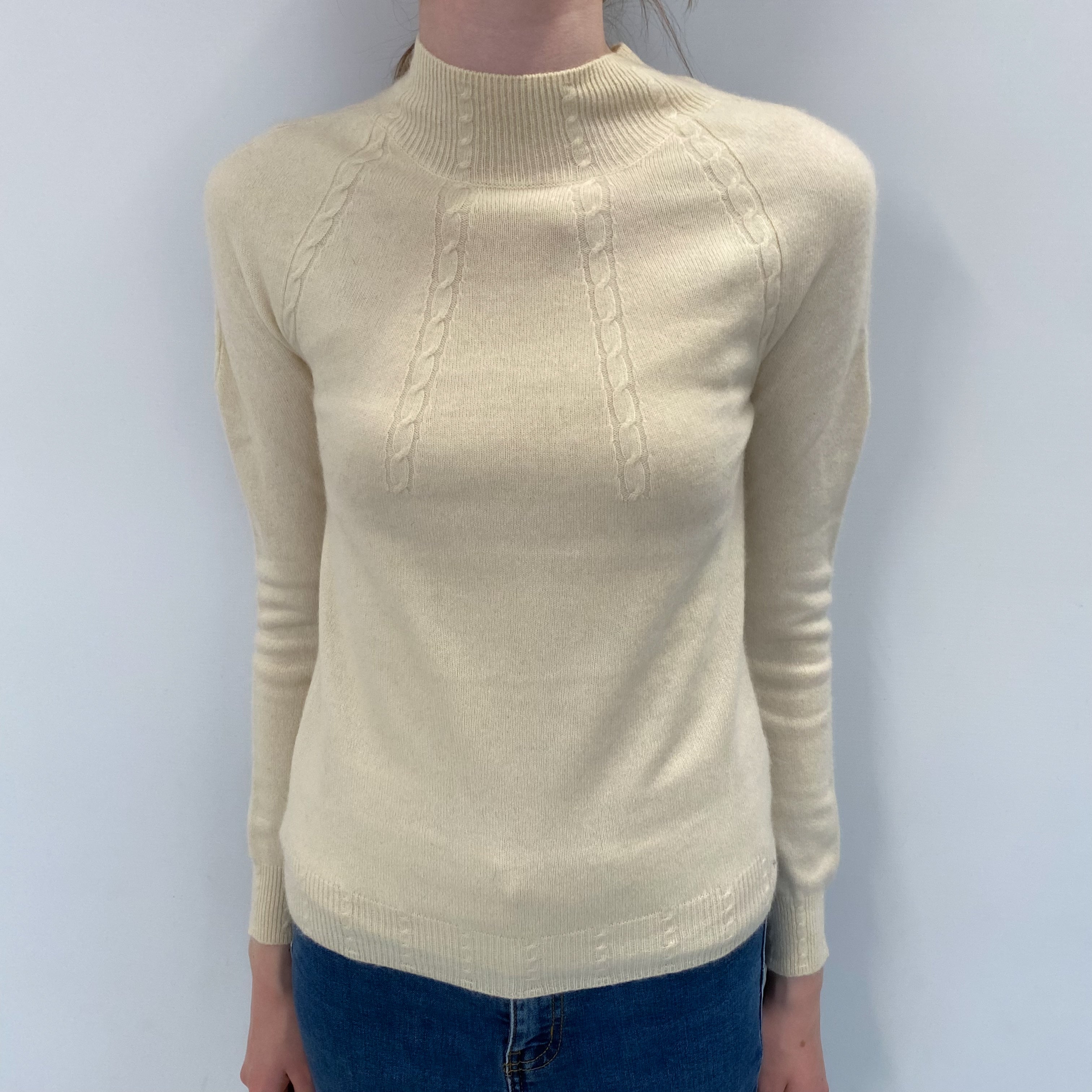 Cream Cashmere Turtle Neck Jumper Extra Small