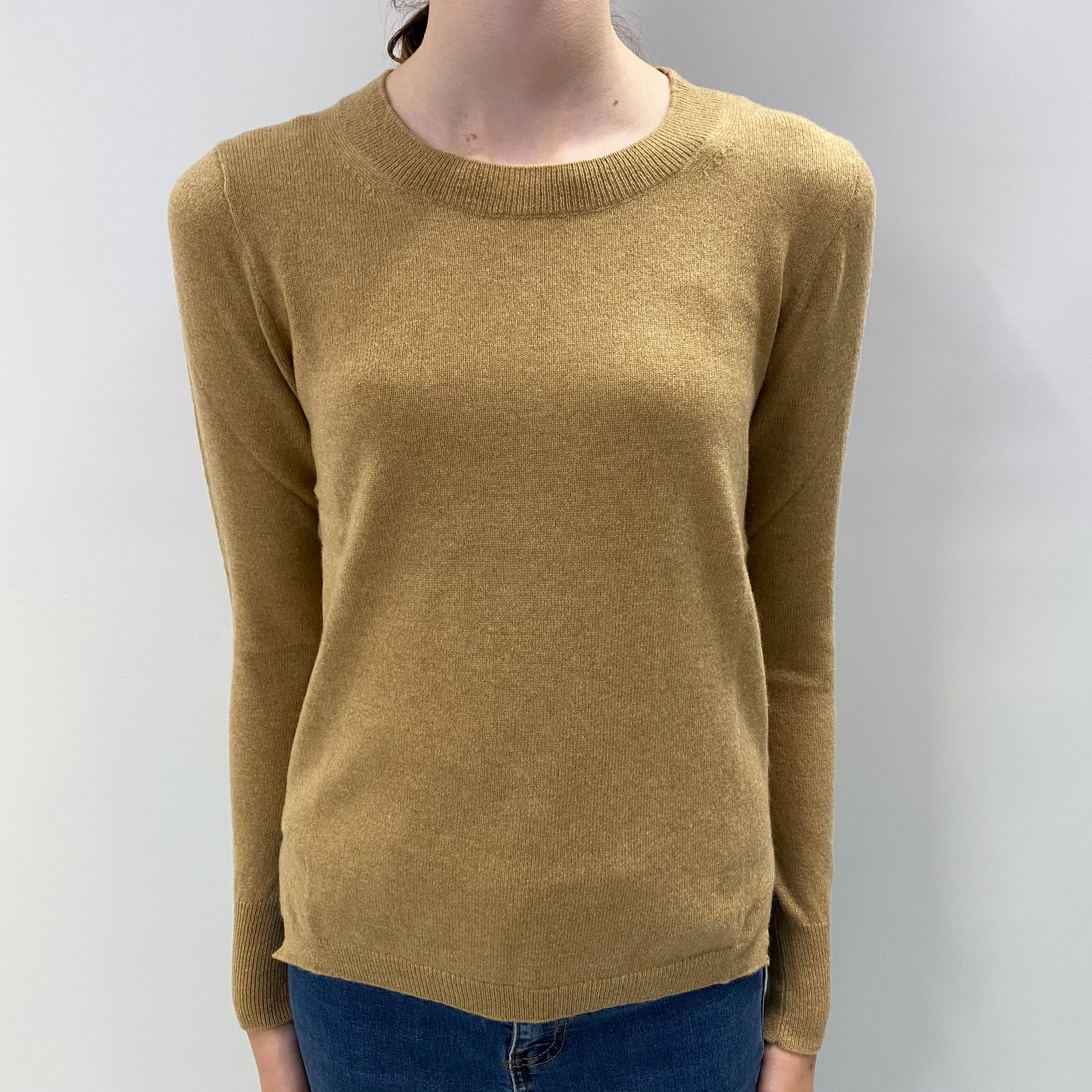 Caramel Brown Cashmere Crew Neck Jumper Extra Small