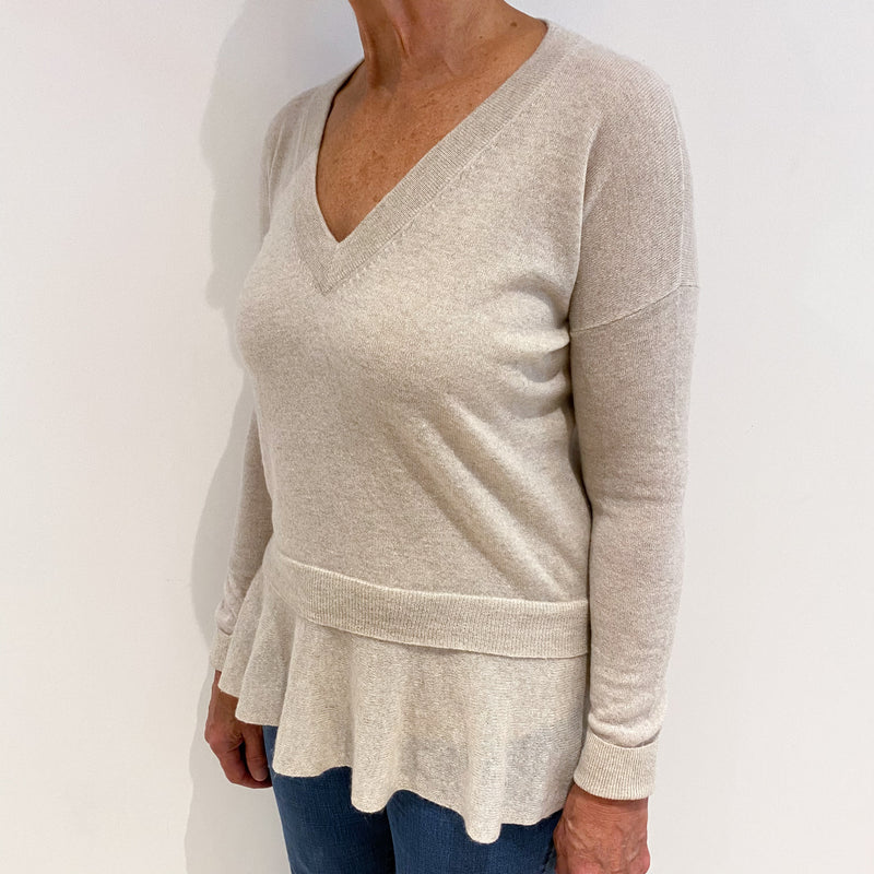 Oatmeal v hotsell neck jumper