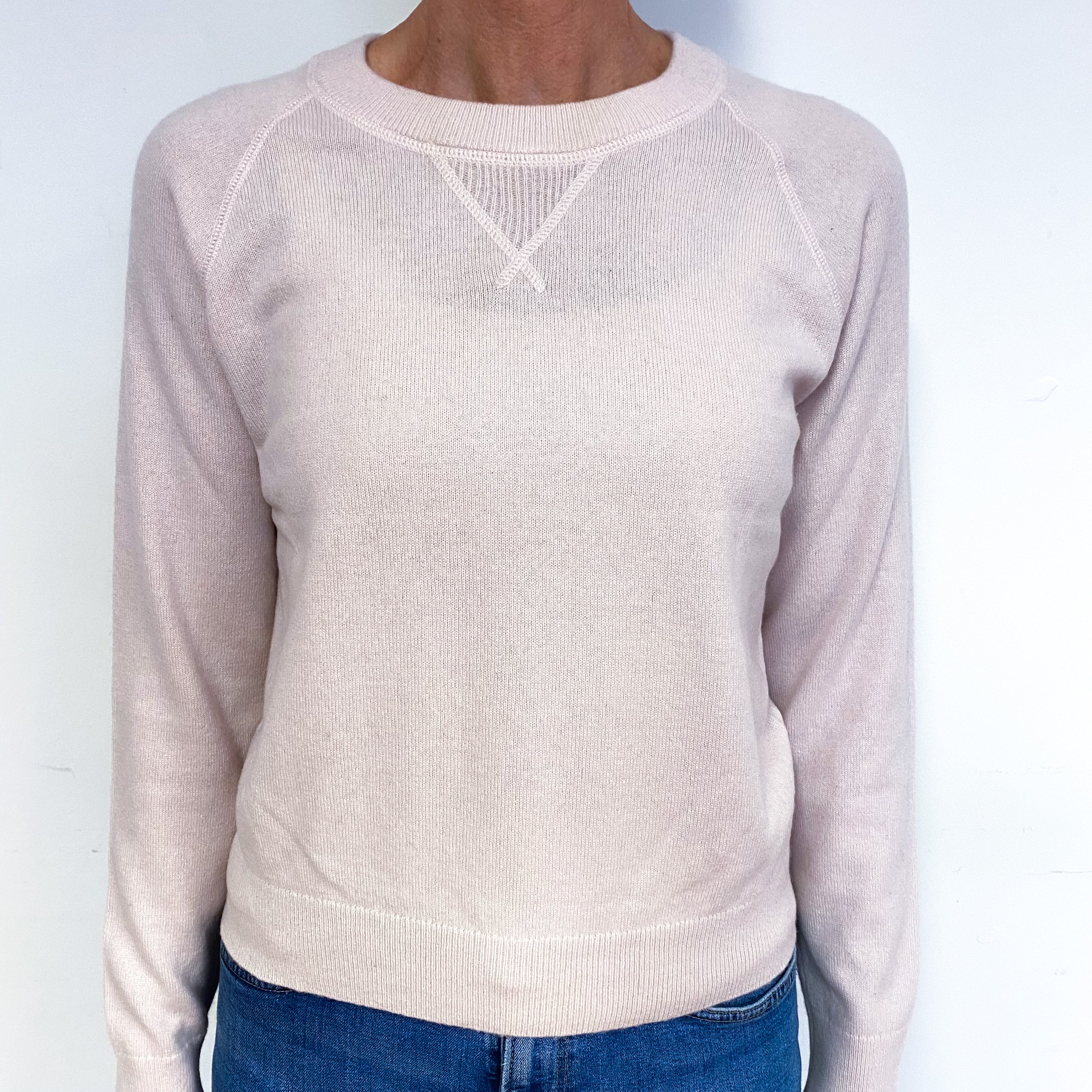 Shell Pink Cashmere Crew Neck Jumper Medium