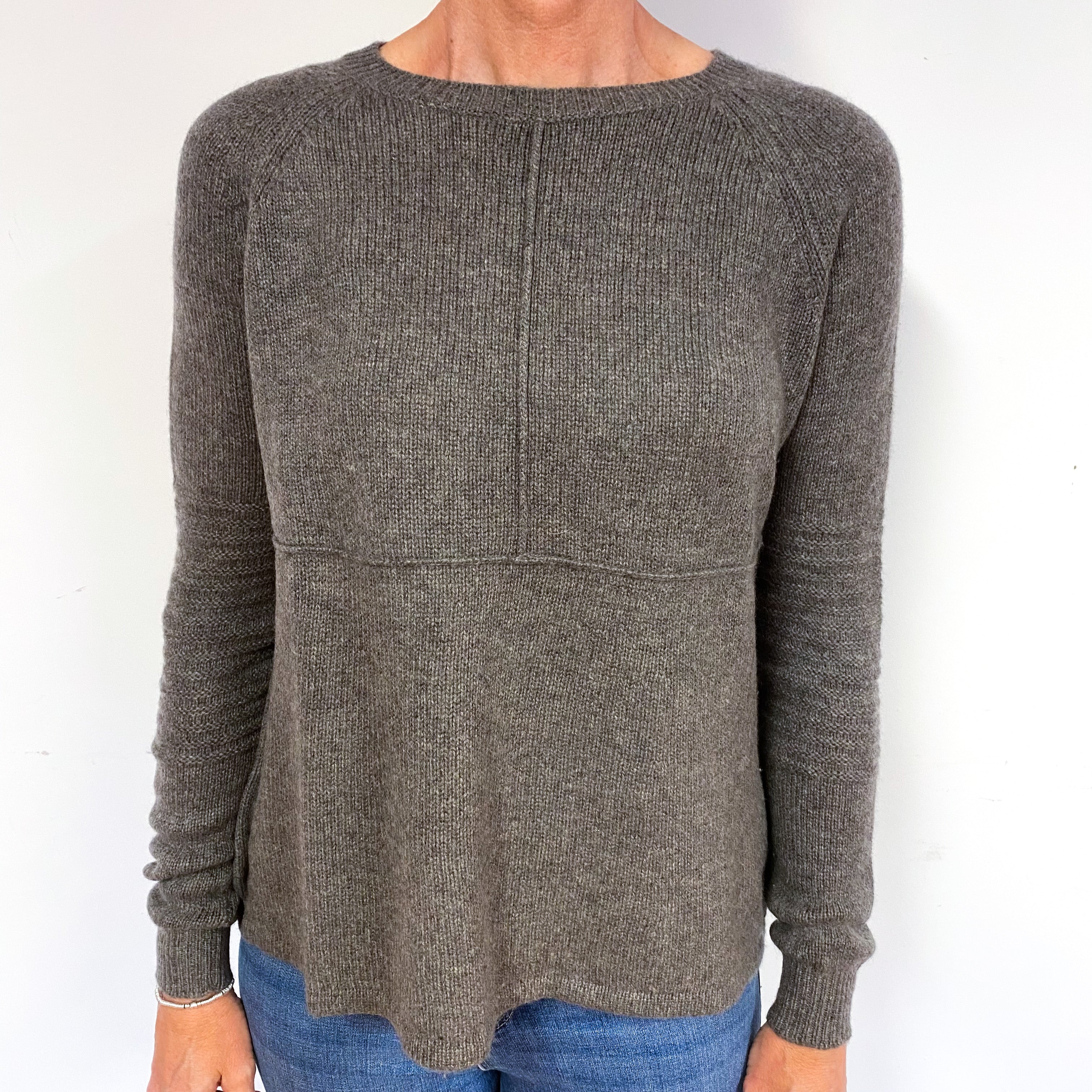 Muted Brown Cashmere Crew Neck Jumper Medium