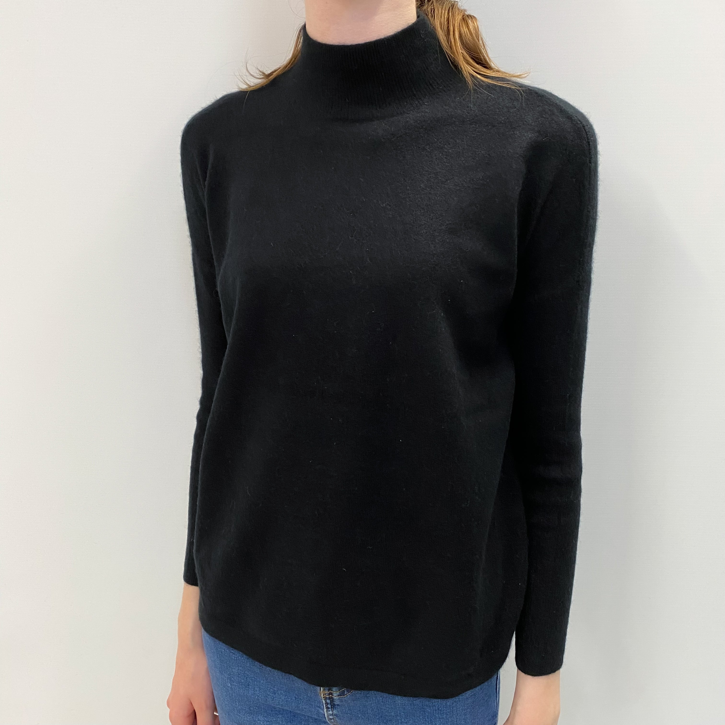 Cashmere Black Turtle Neck Jumper Extra Small