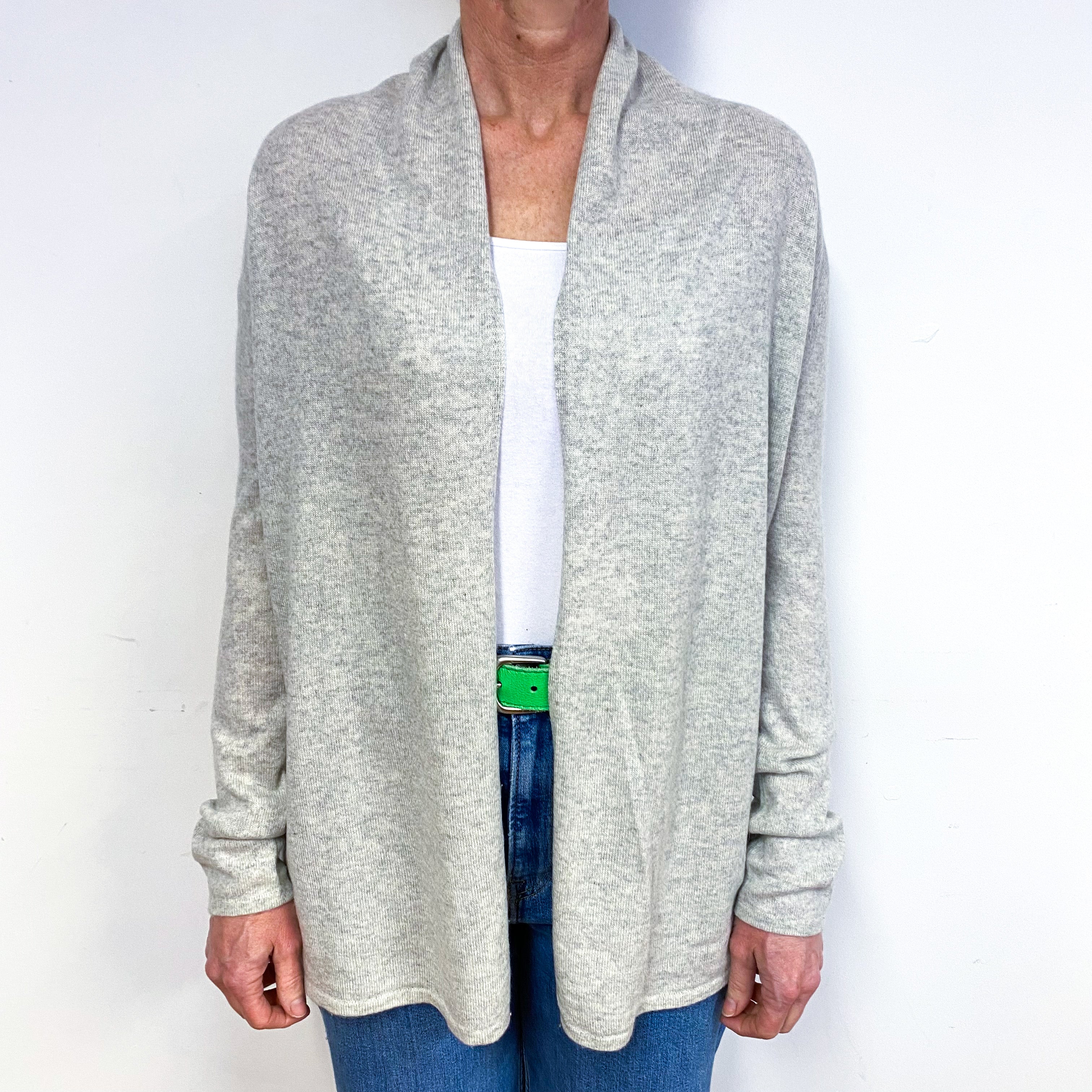 Mist Grey Cashmere Edge to Edge Cardigan Medium