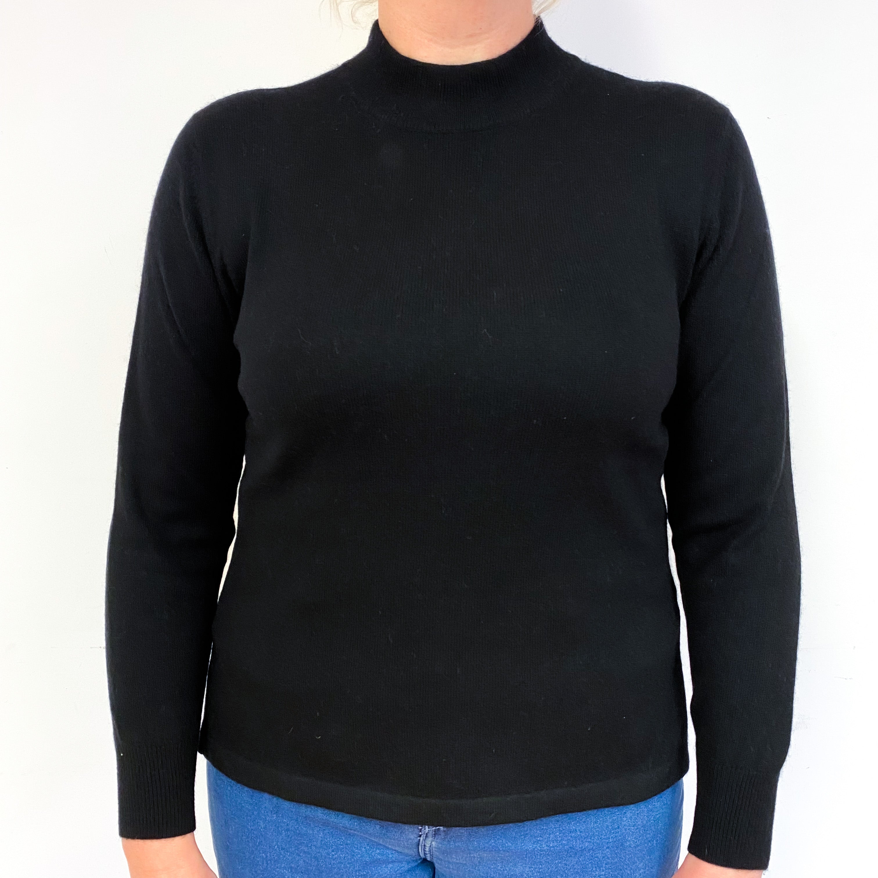 Black Cashmere Turtle Neck Jumper Large