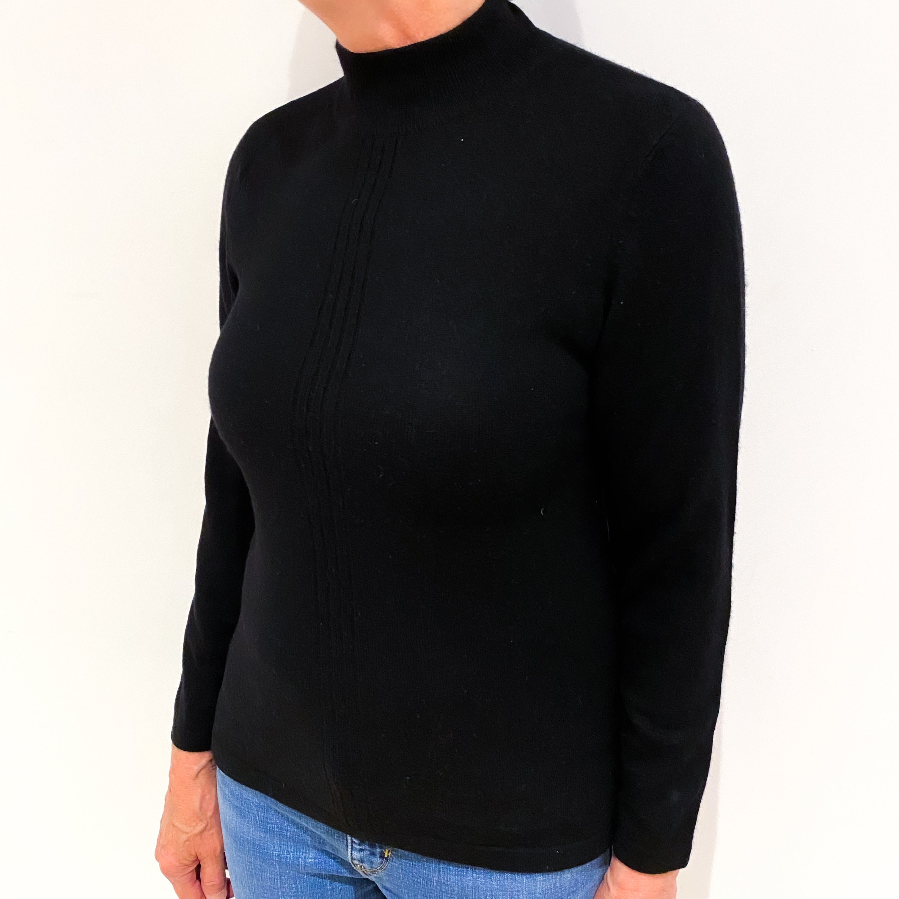 Black Cashmere Turtle Neck Jumper Medium