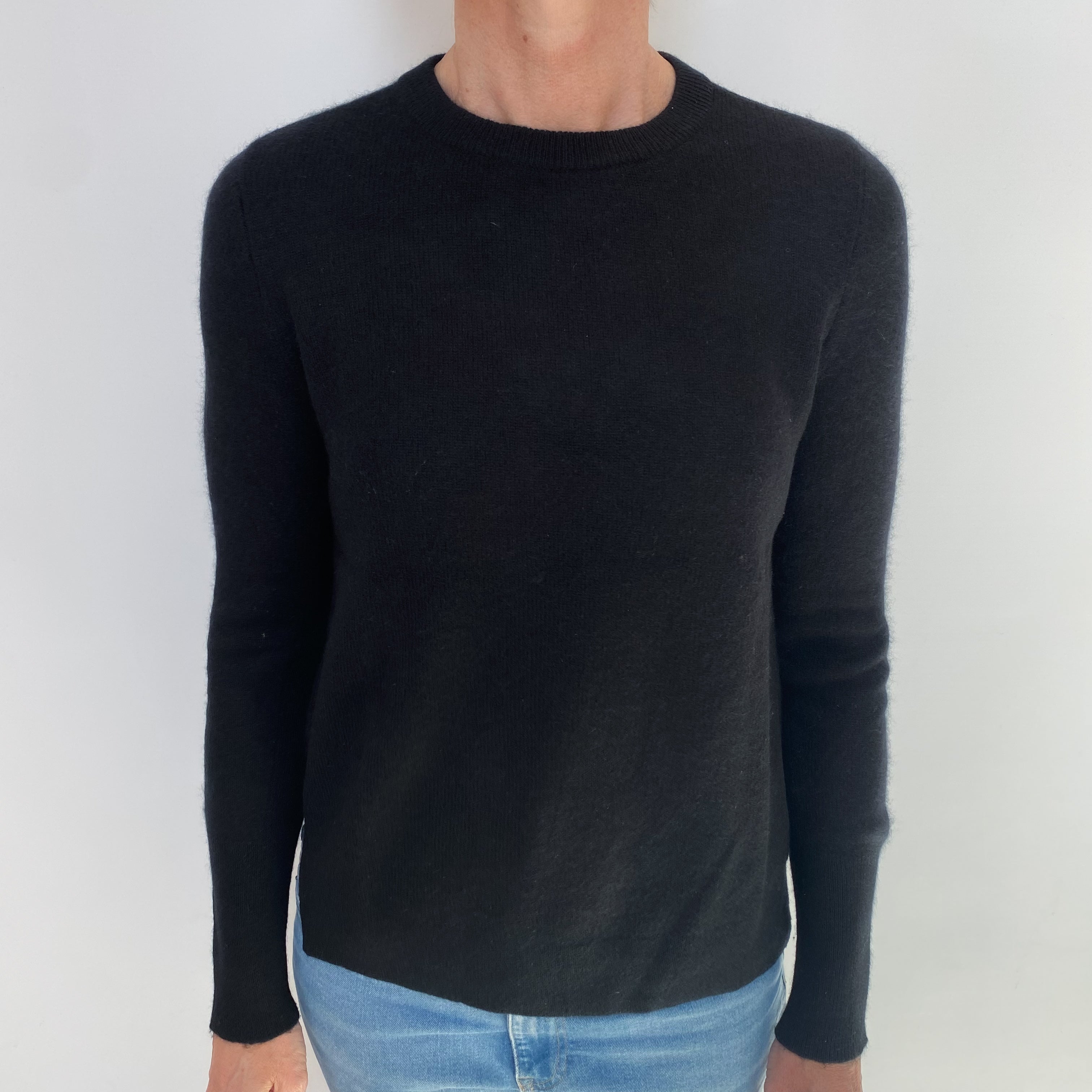 Black Cashmere Crew Neck Jumper Small