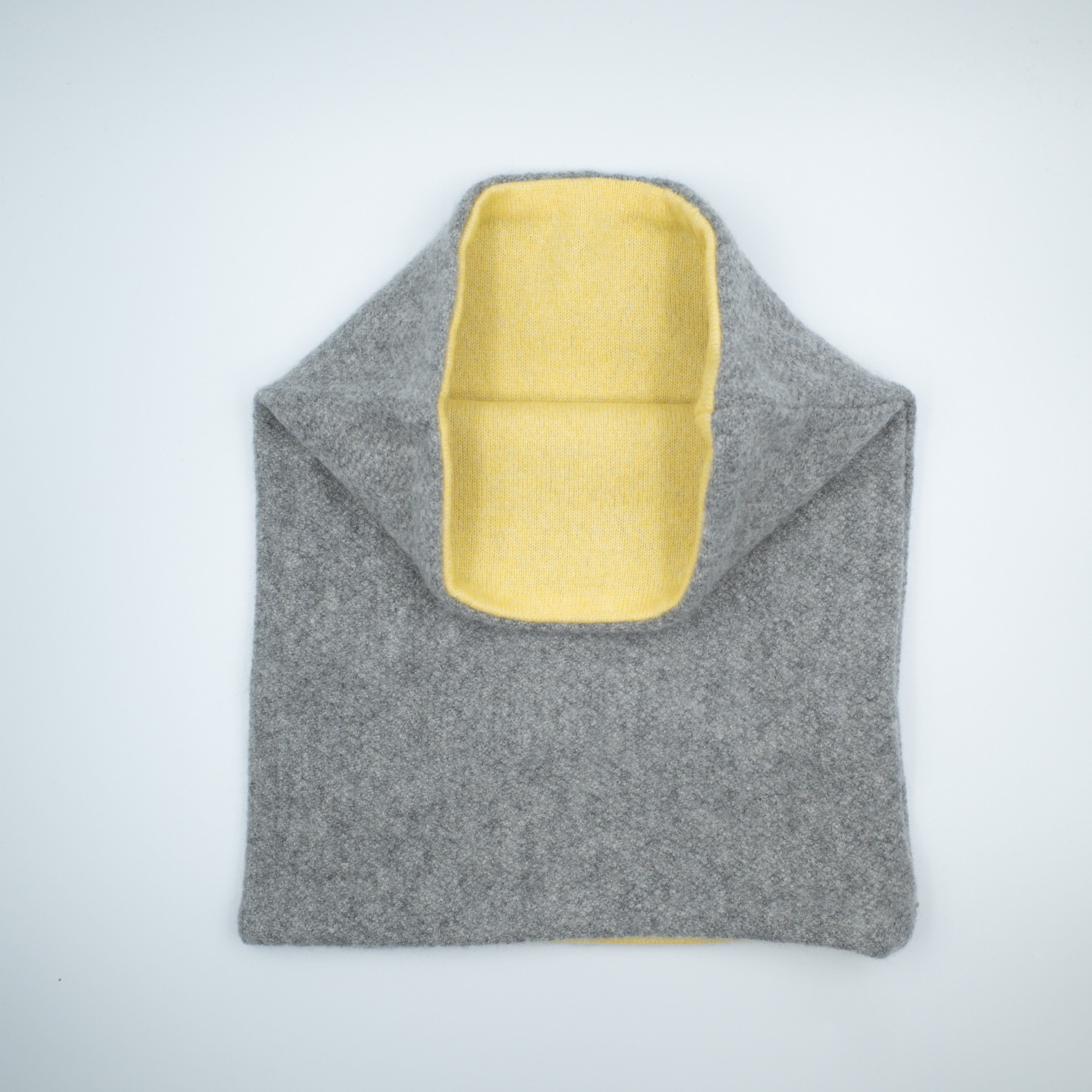 Ash Grey and Lemon Luxury Double Layered Snood