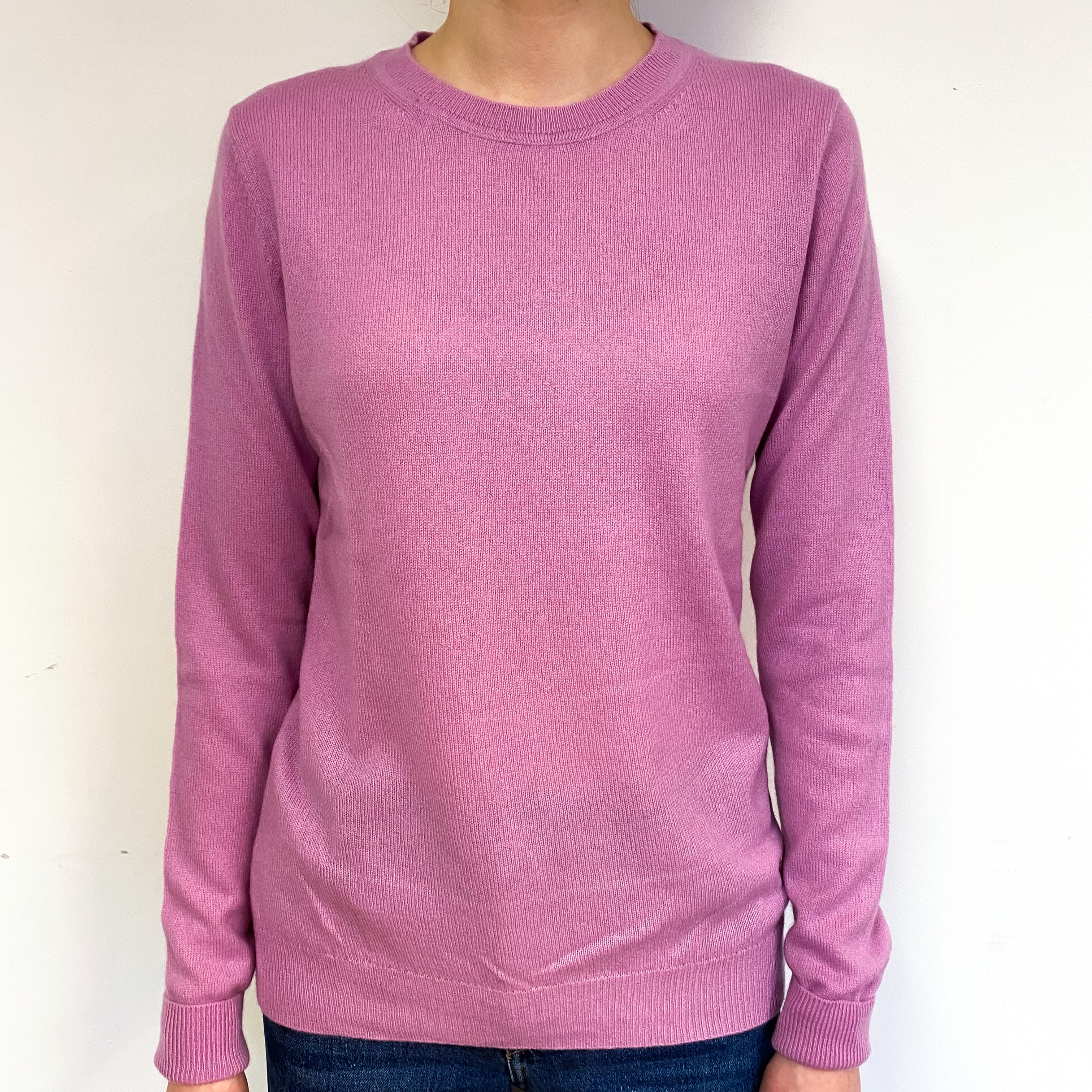 Mauve Pink Cashmere Crew Neck Jumper Extra Small