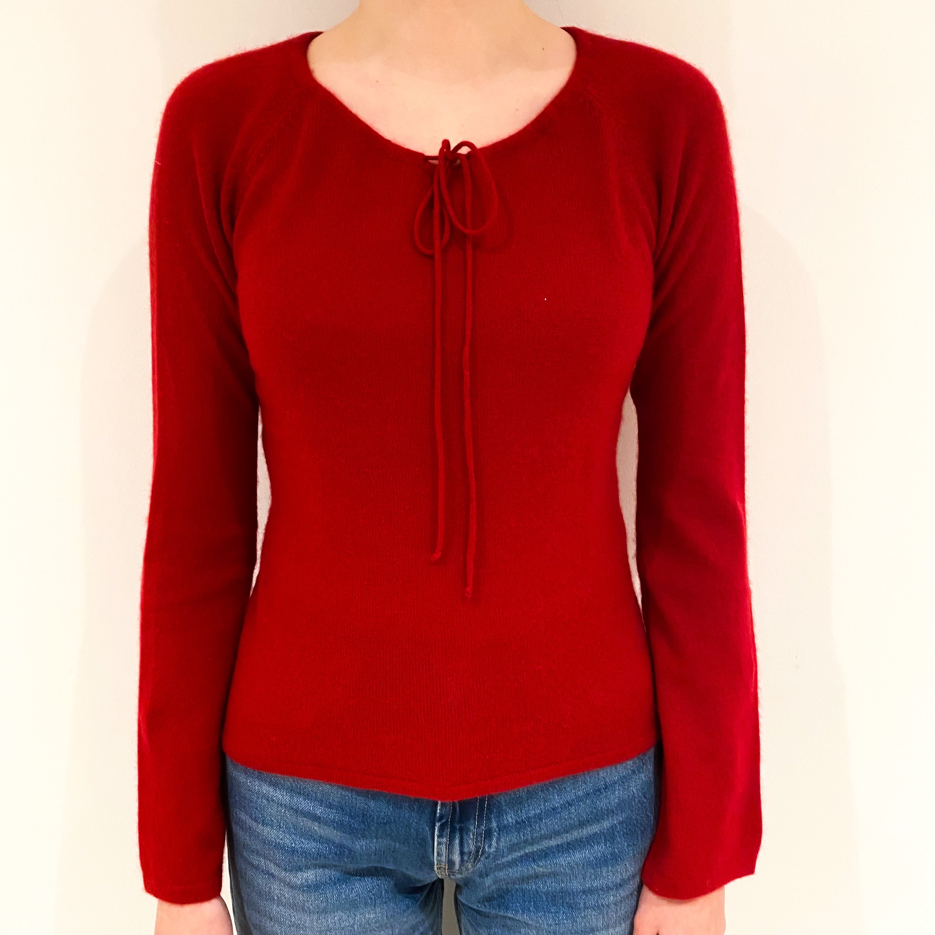 Postbox Red Cashmere Crew Neck Jumper Extra Small Nearly New Cashmere Co