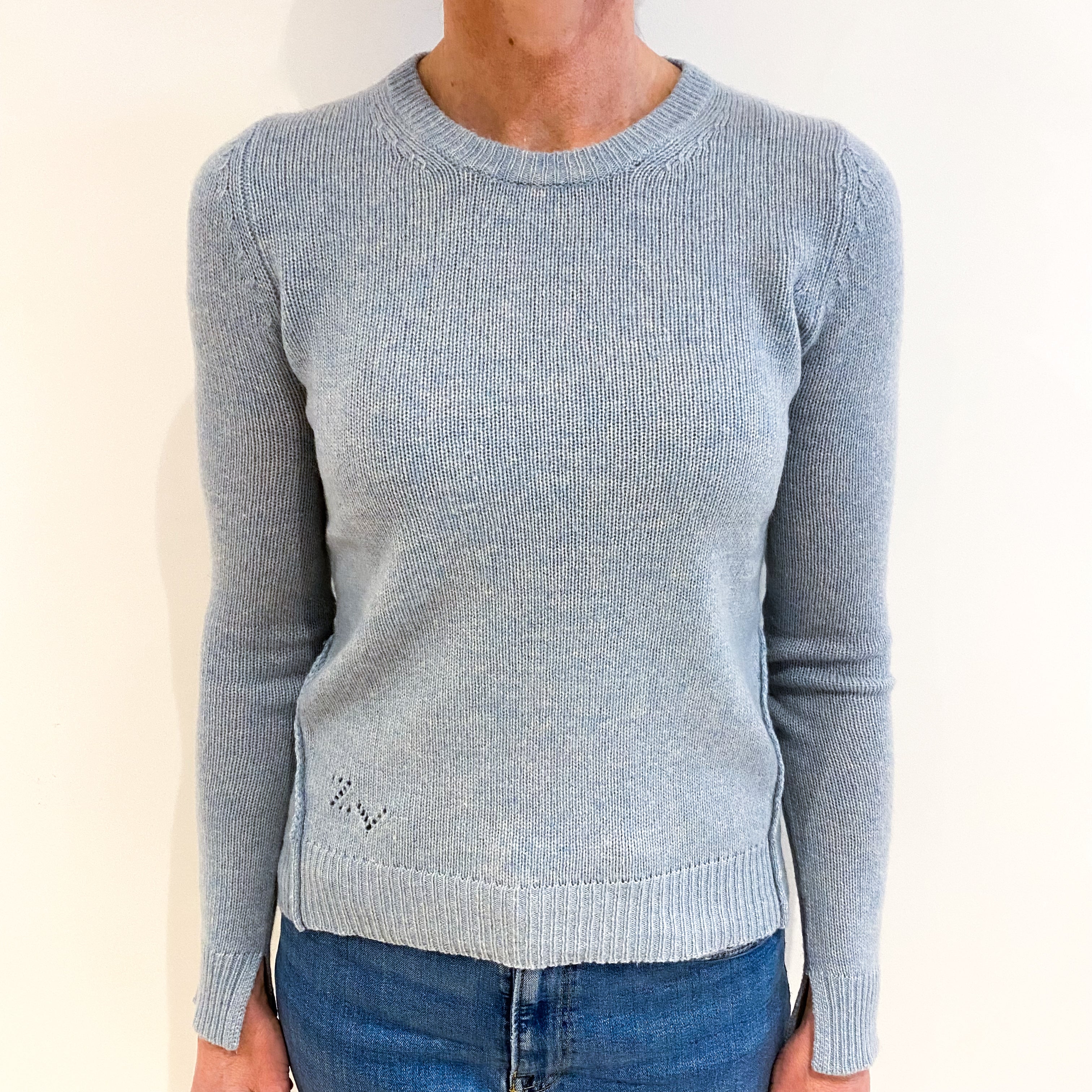 Zadig & Voltaire Opal Blue Cashmere Crew Neck Jumper Small