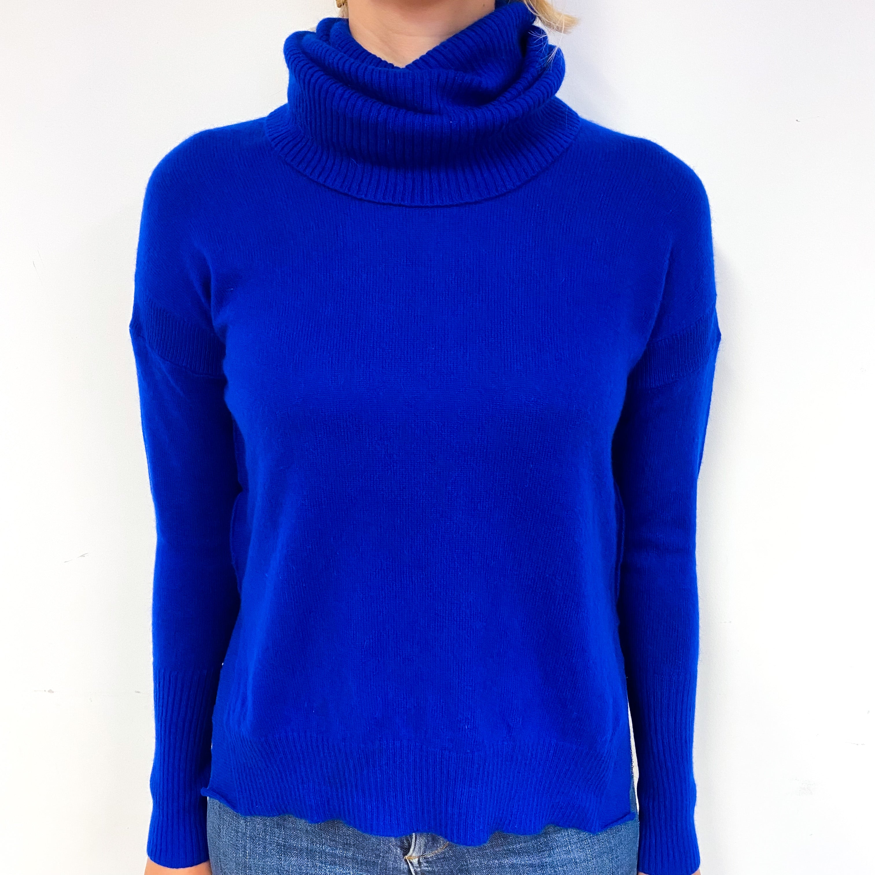 Indigo Blue Cashmere Cowl Neck Jumper Small