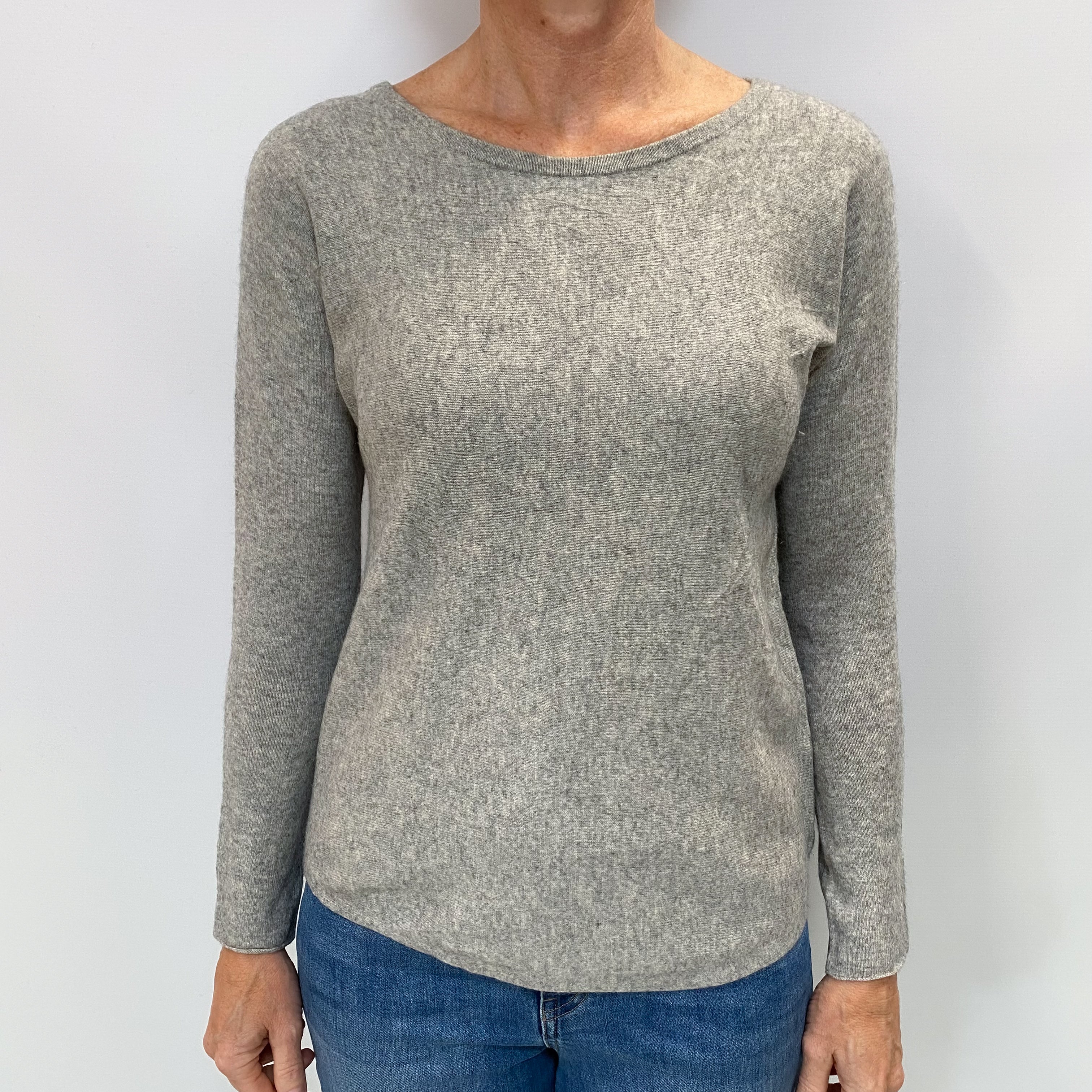 Smoke Grey Cashmere Crew Neck Jumper Small