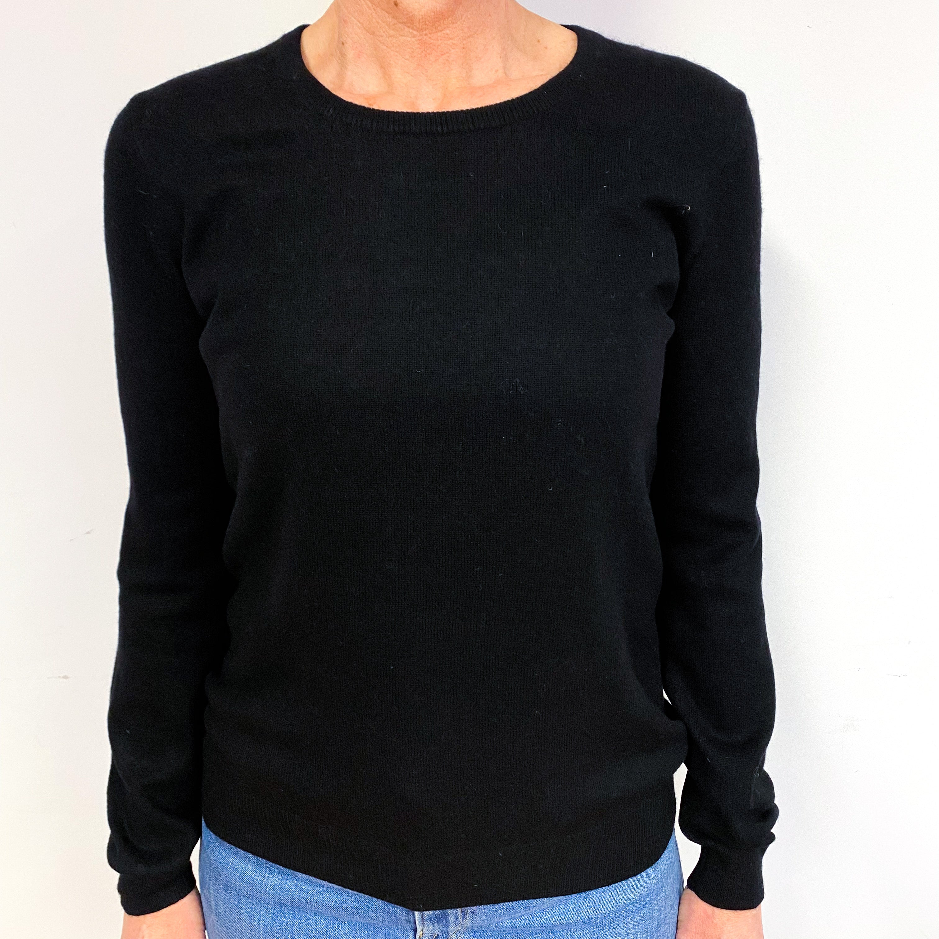 Black Cashmere Crew Neck Jumper Medium