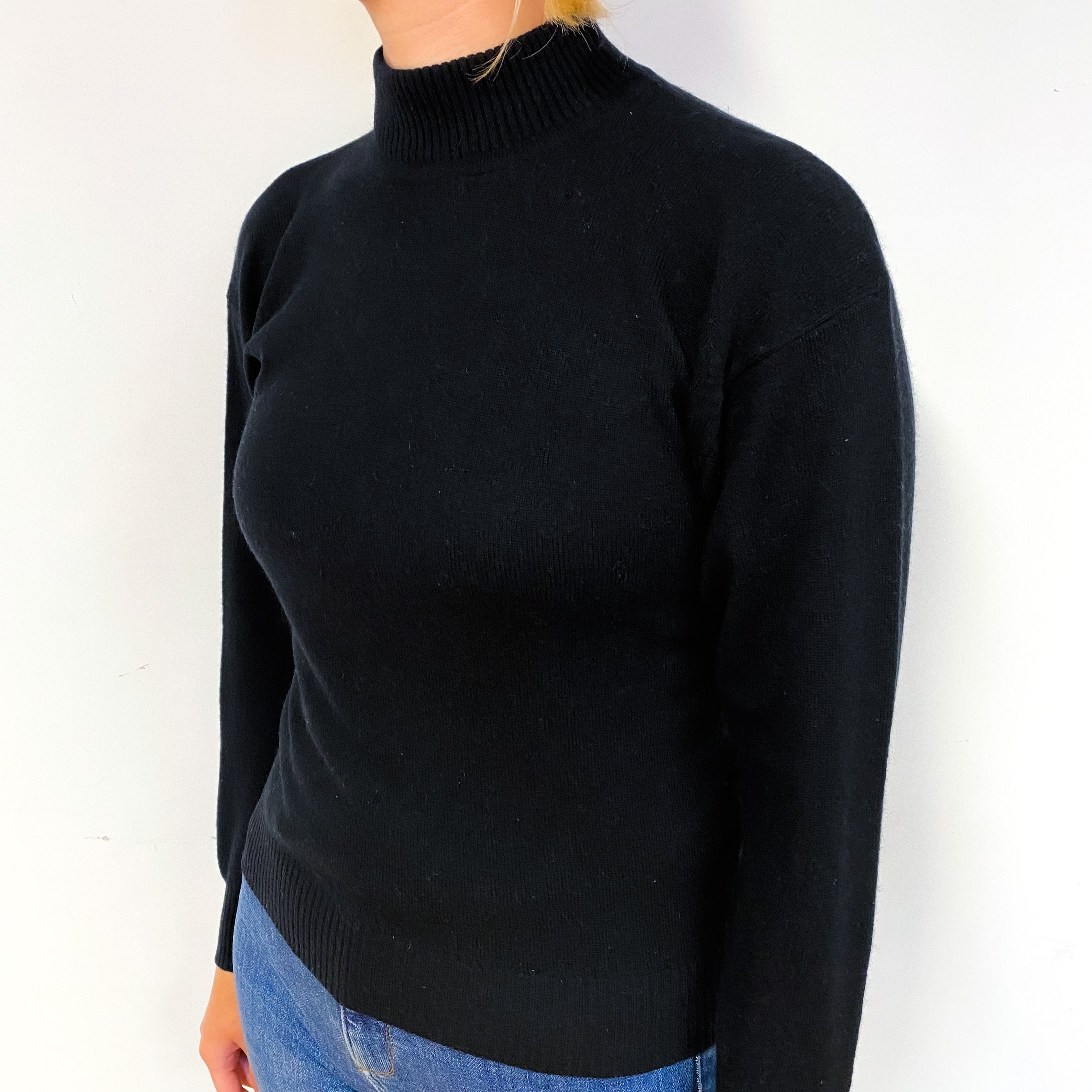 Black Cashmere Turtle Neck Jumper Small