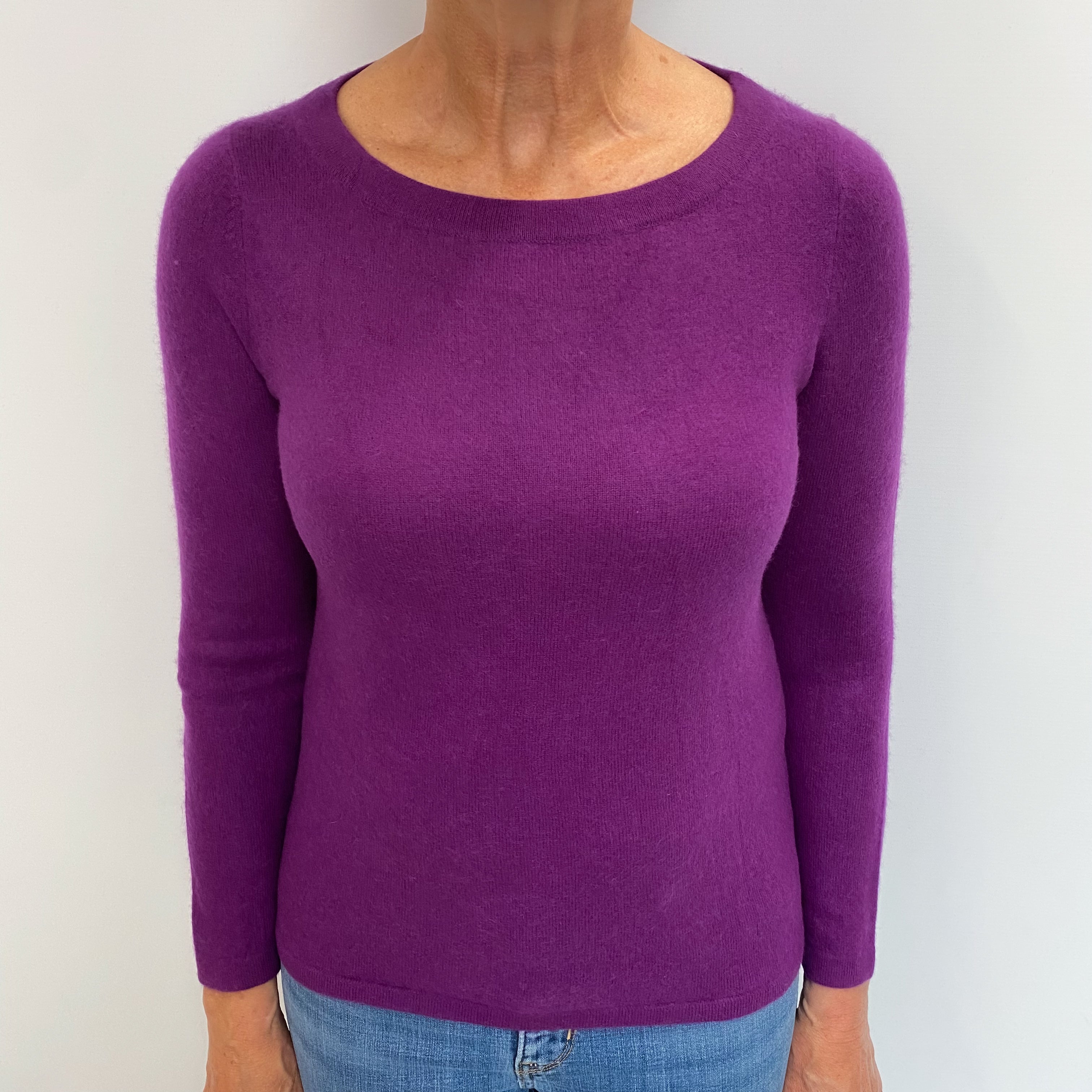 Viola Purple Cashmere Crew Neck Jumper Medium