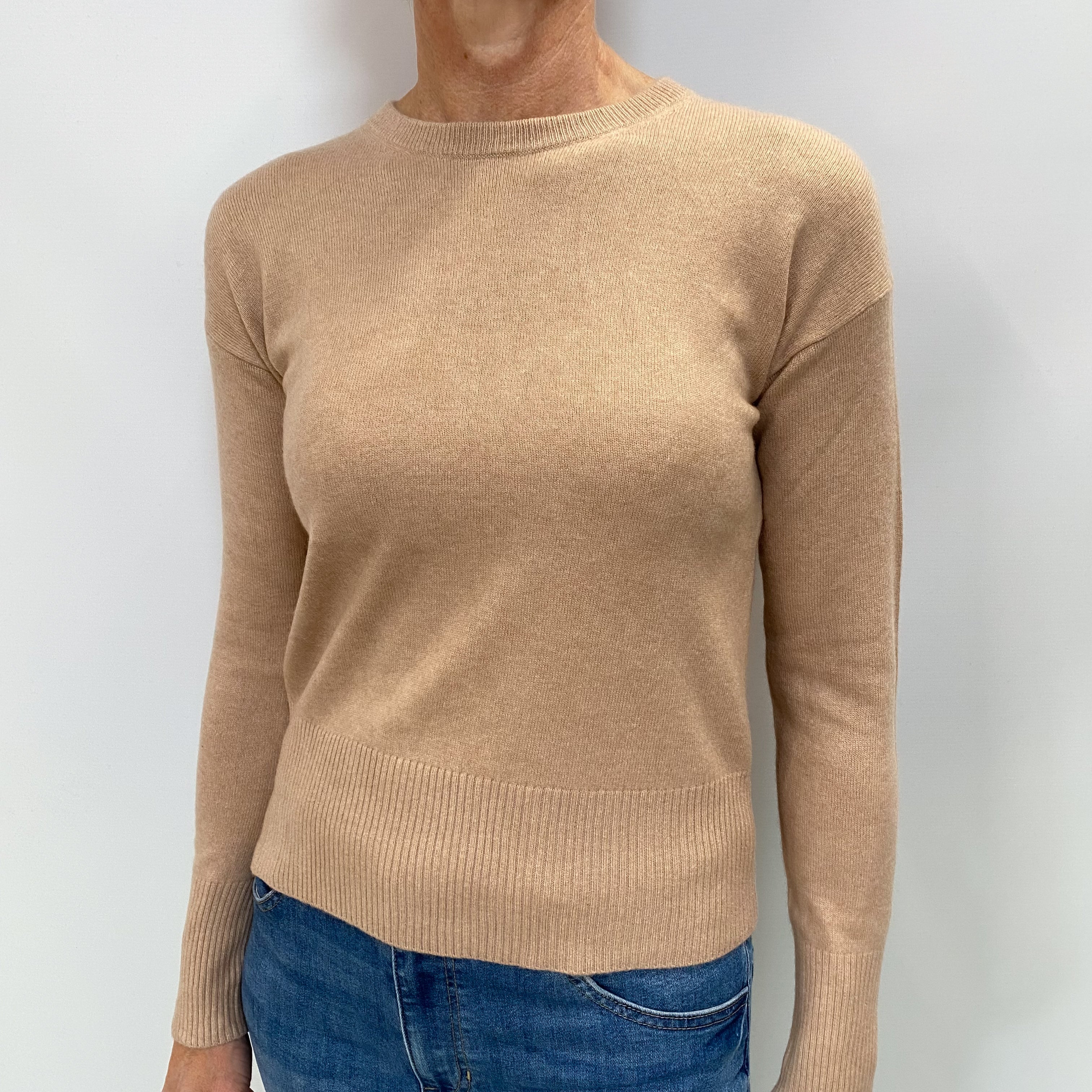 Nude Pink Cashmere Crew Neck Jumper Small