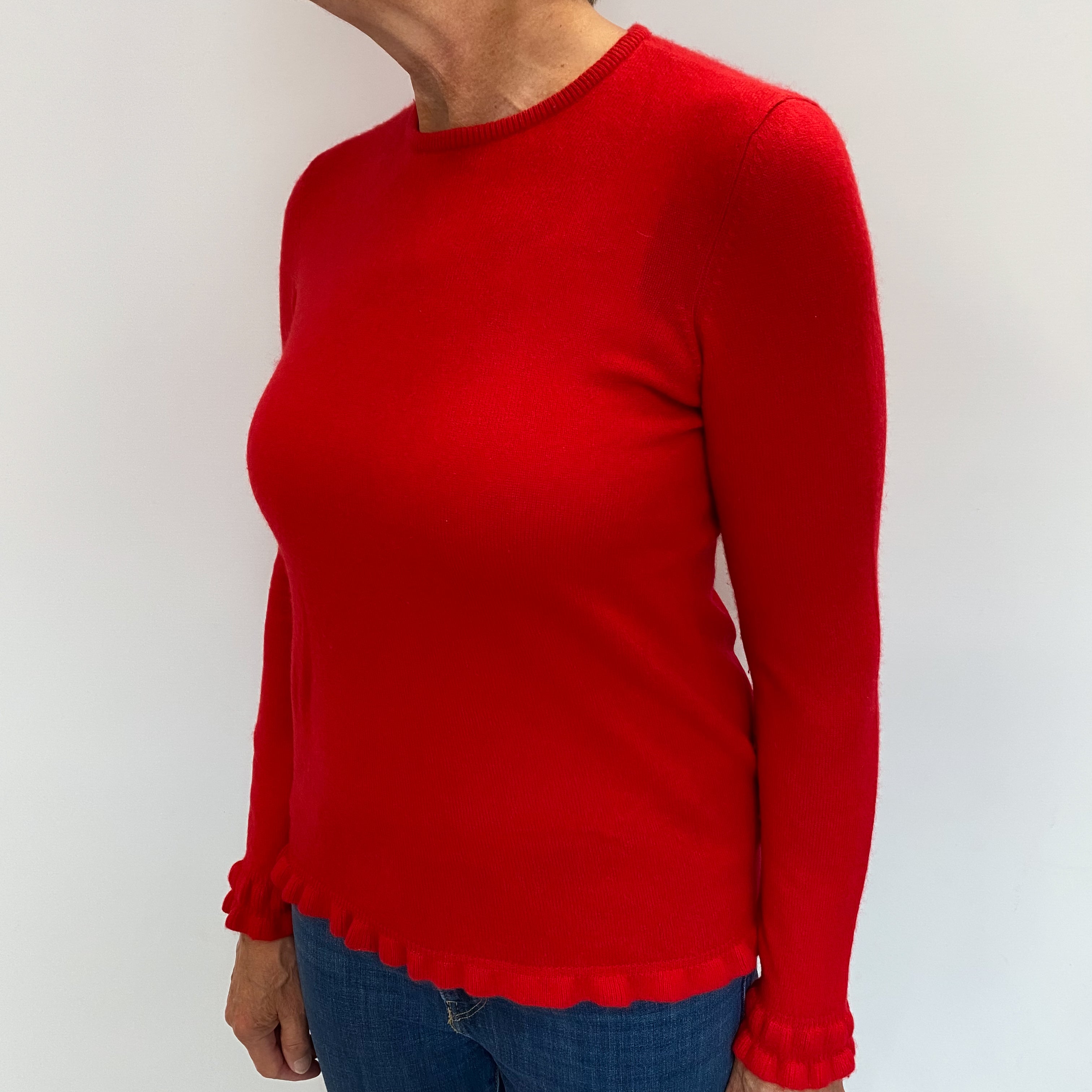 Spanish Red Cashmere Crew Neck Jumper Medium