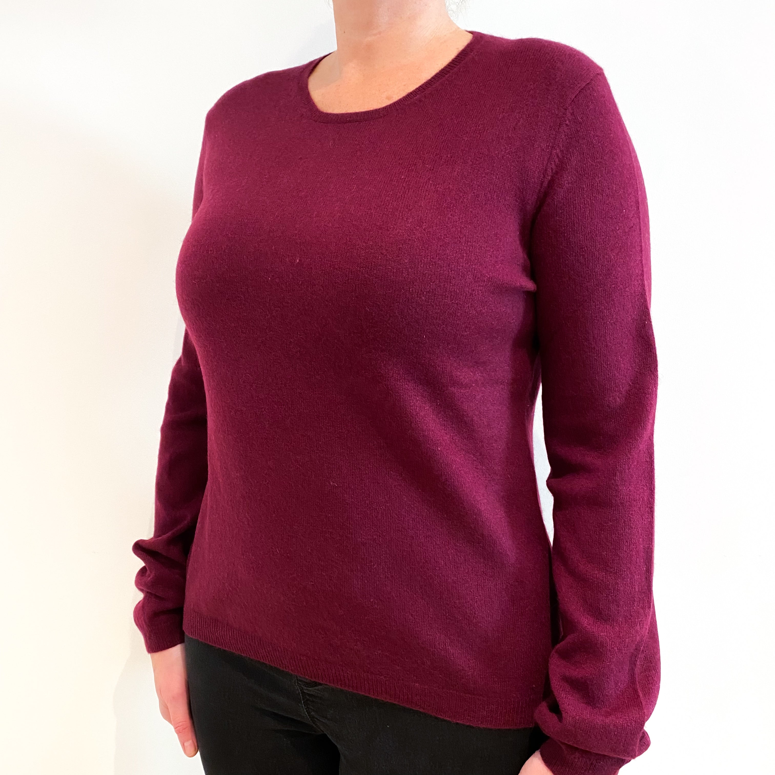 Mulberry Red Cashmere Crew Neck Jumper Large