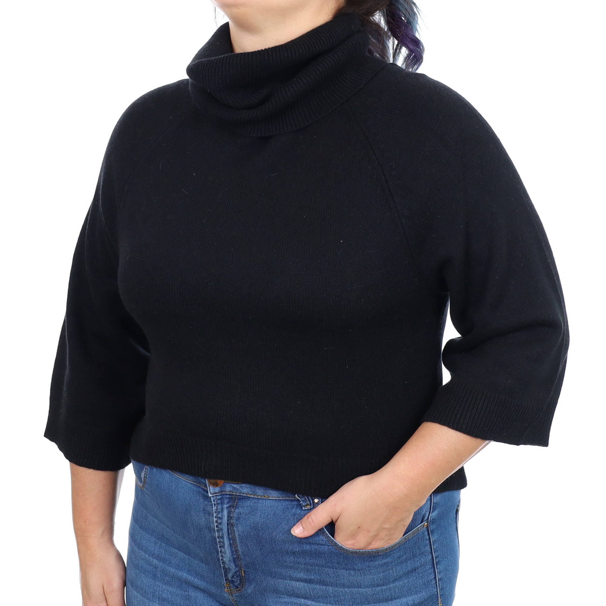 Black Cashmere Cowl Neck Jumper Large