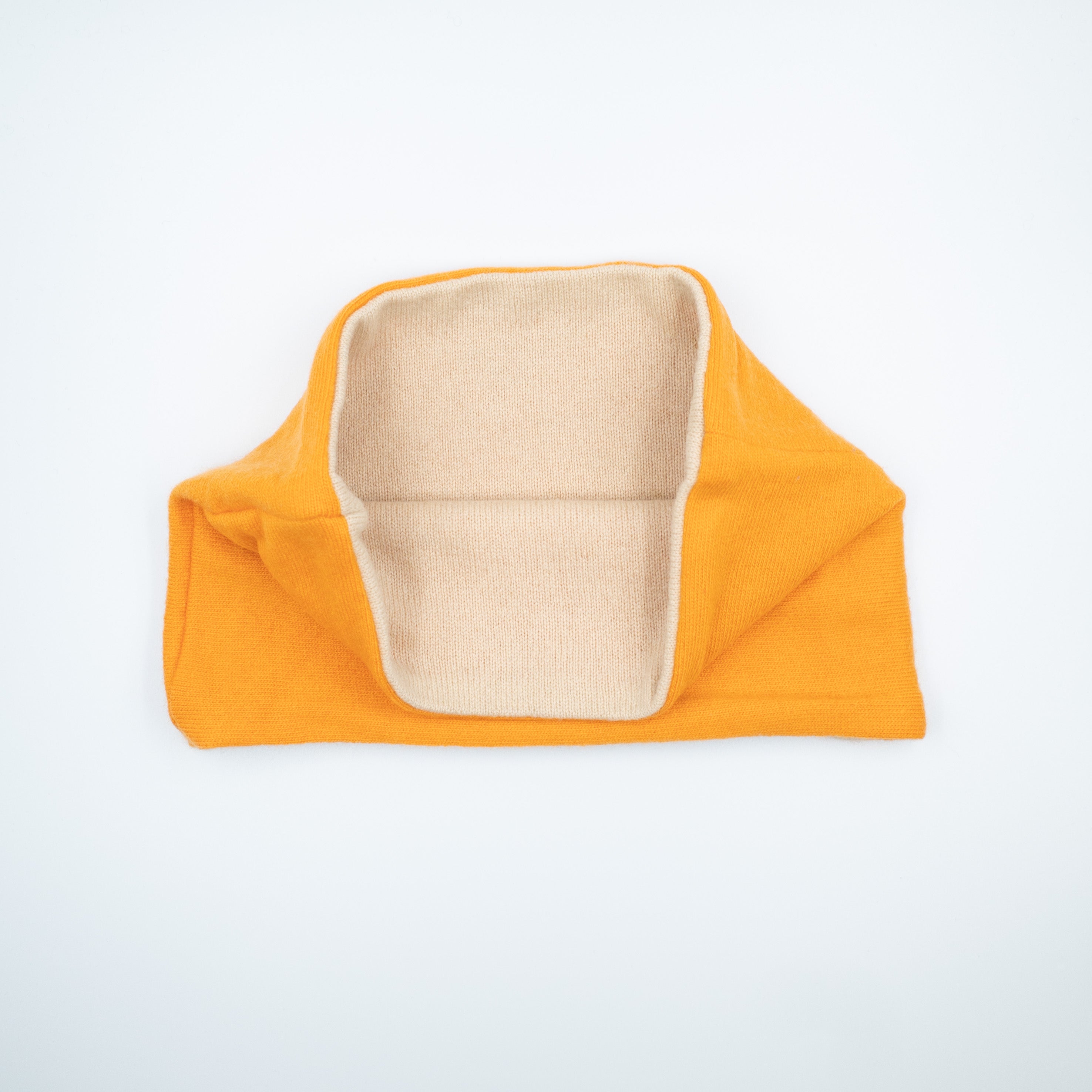 Tangerine Orange and Beige Neck Warmer