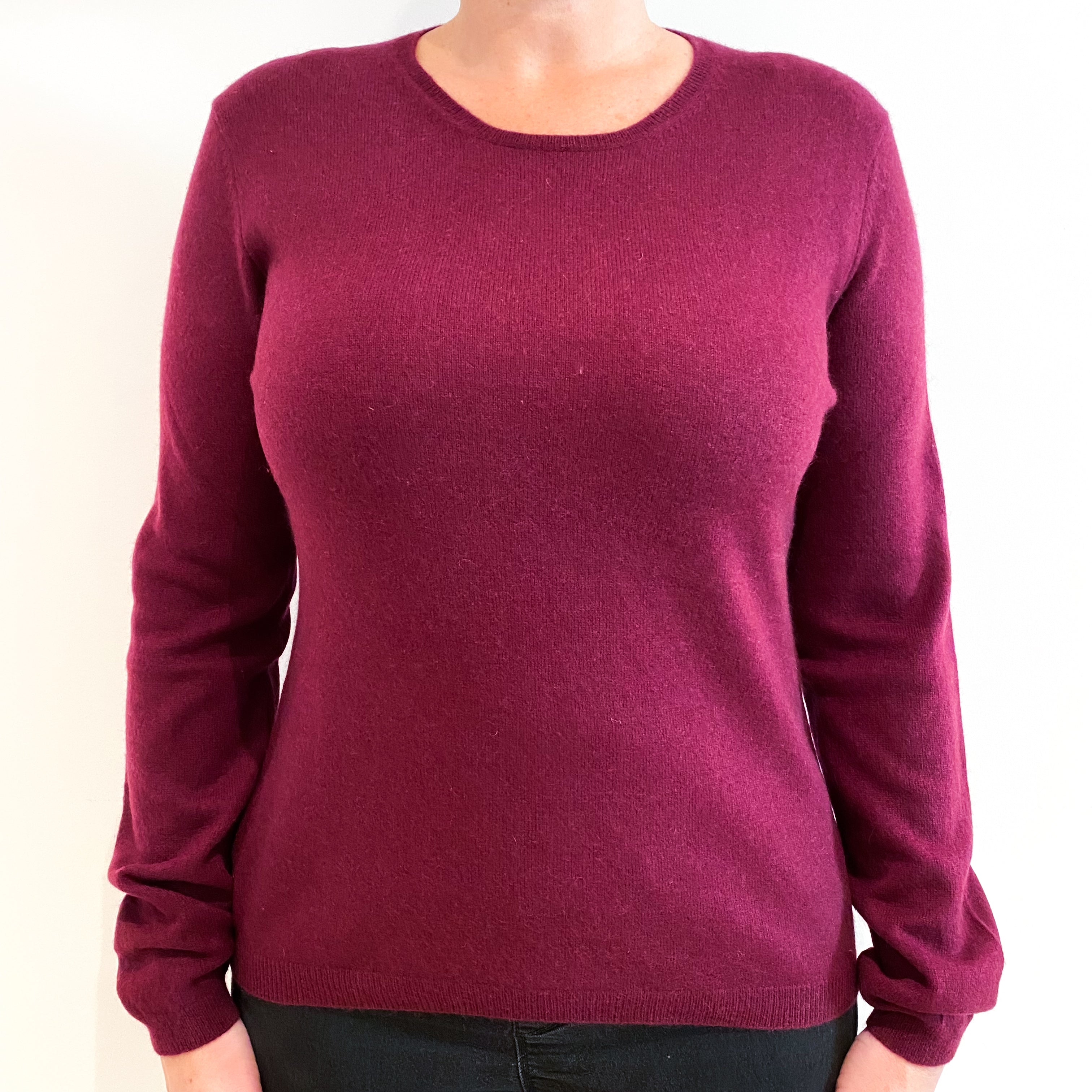 Mulberry Red Cashmere Crew Neck Jumper Large