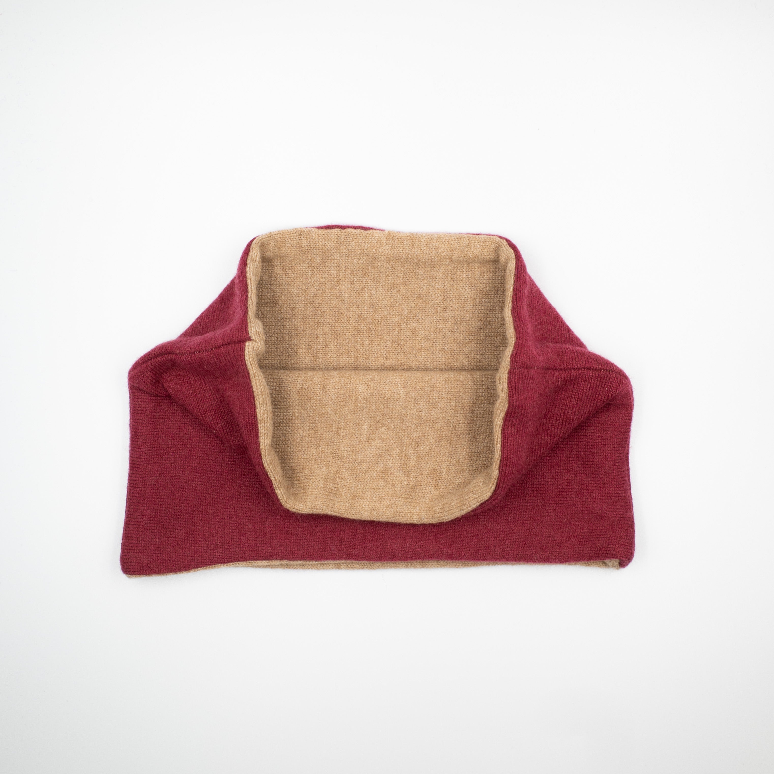 Fire Brick Red and Camel Neck Warmer