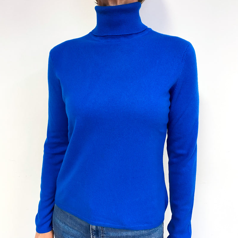 Cobalt blue outlet roll neck jumper