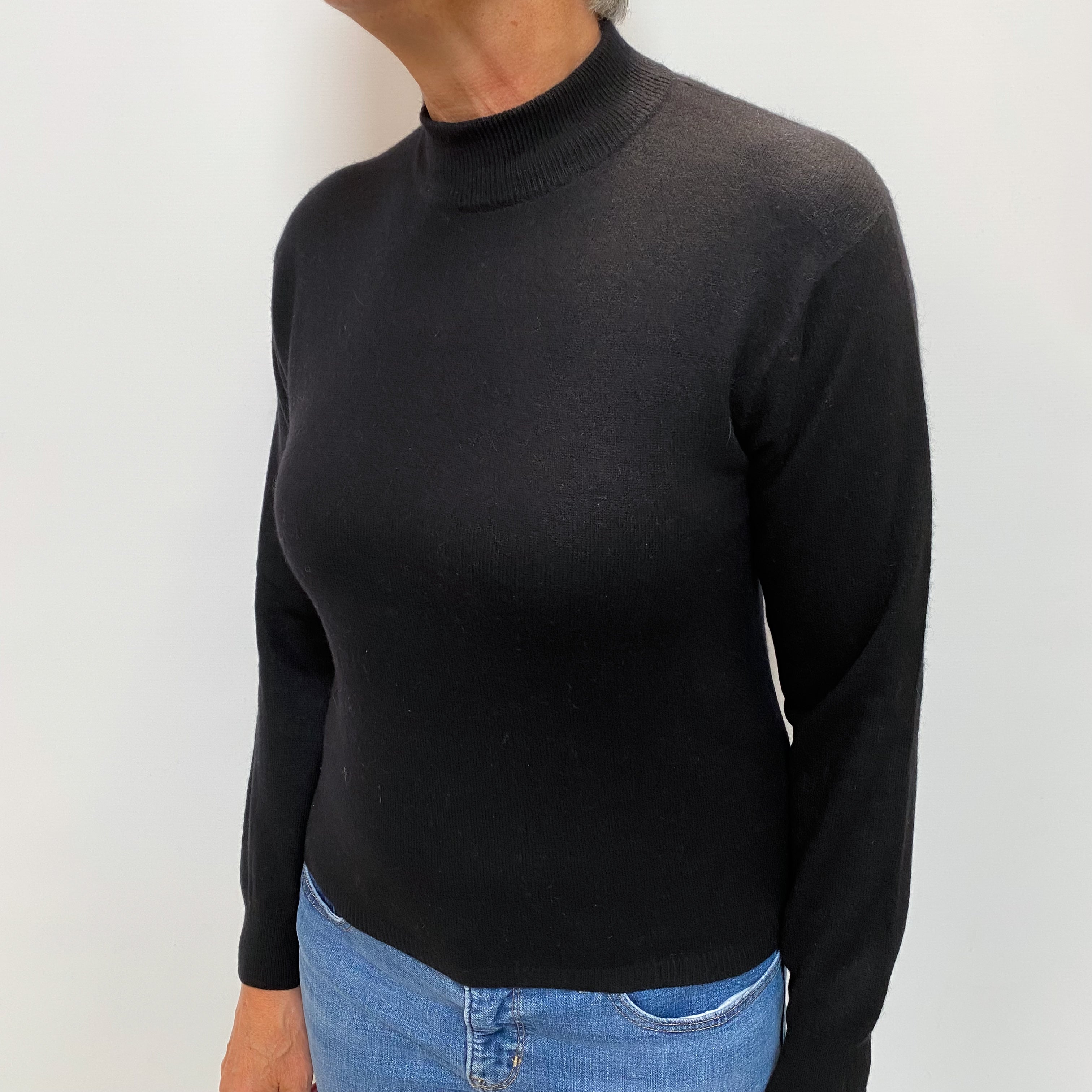 Black Cashmere Turtle Neck Jumper Medium