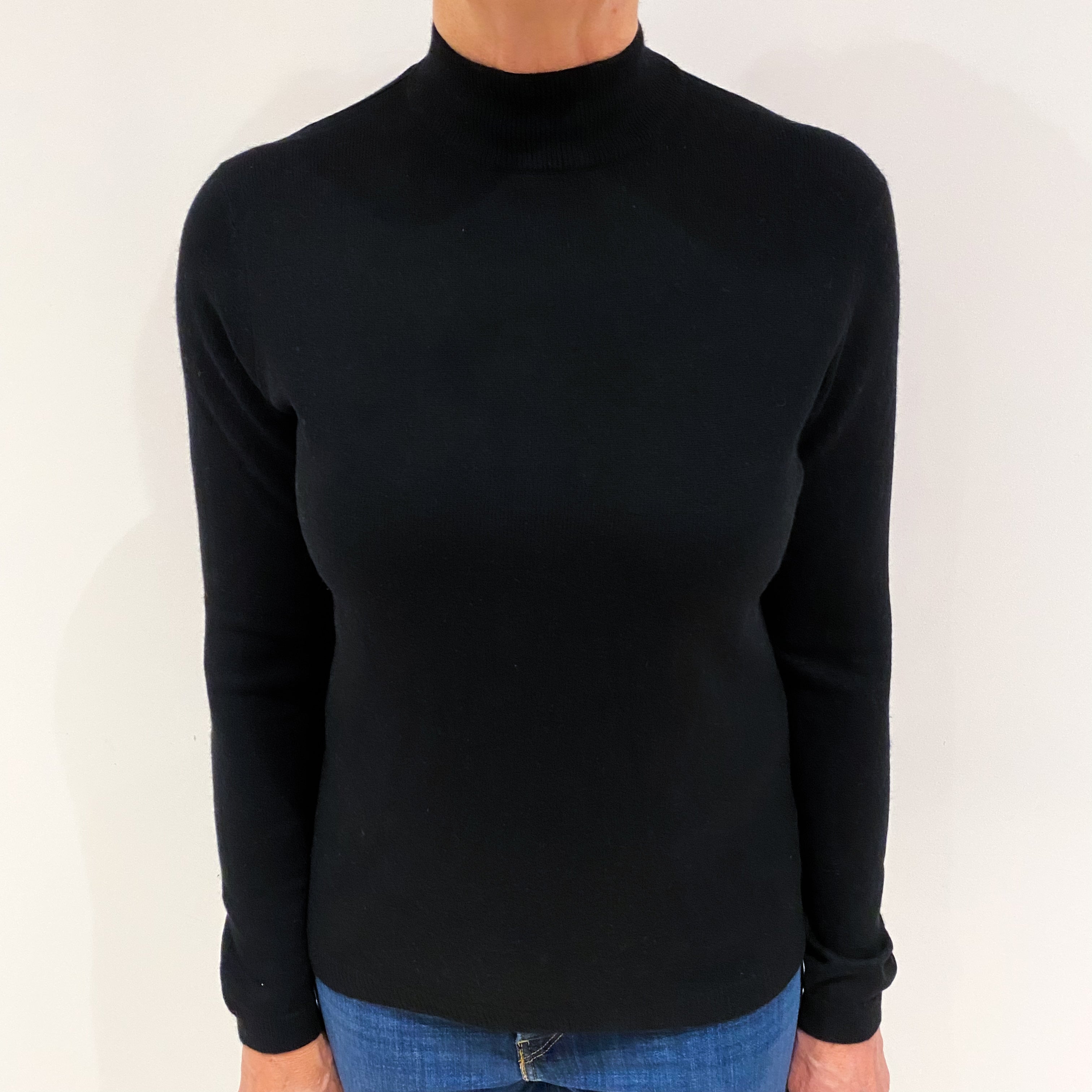 Black Cashmere Turtle Neck Jumper Medium