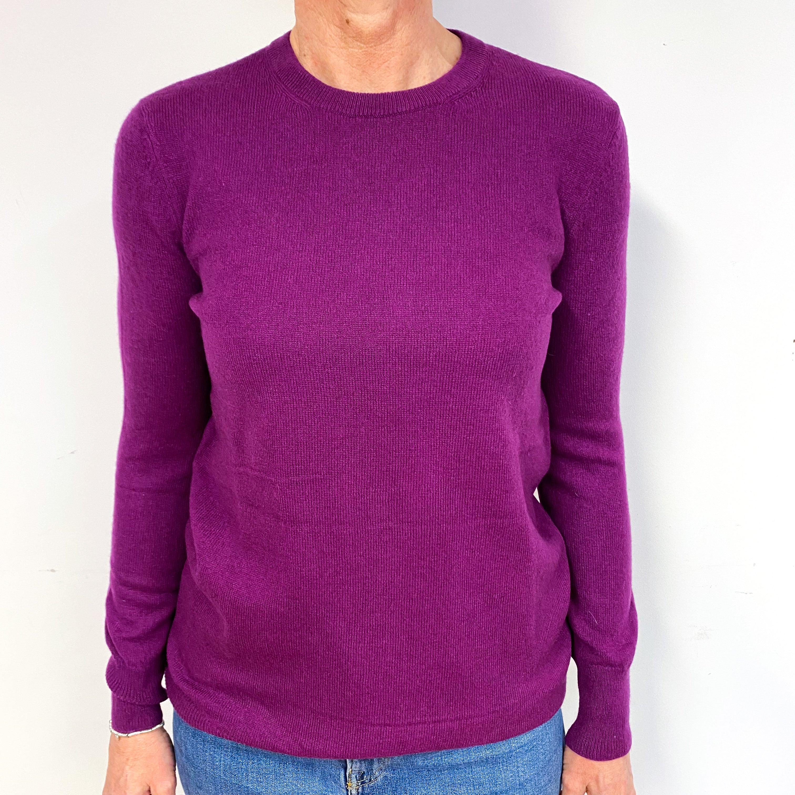 Viola Purple Cashmere Crew Neck Jumper Medium