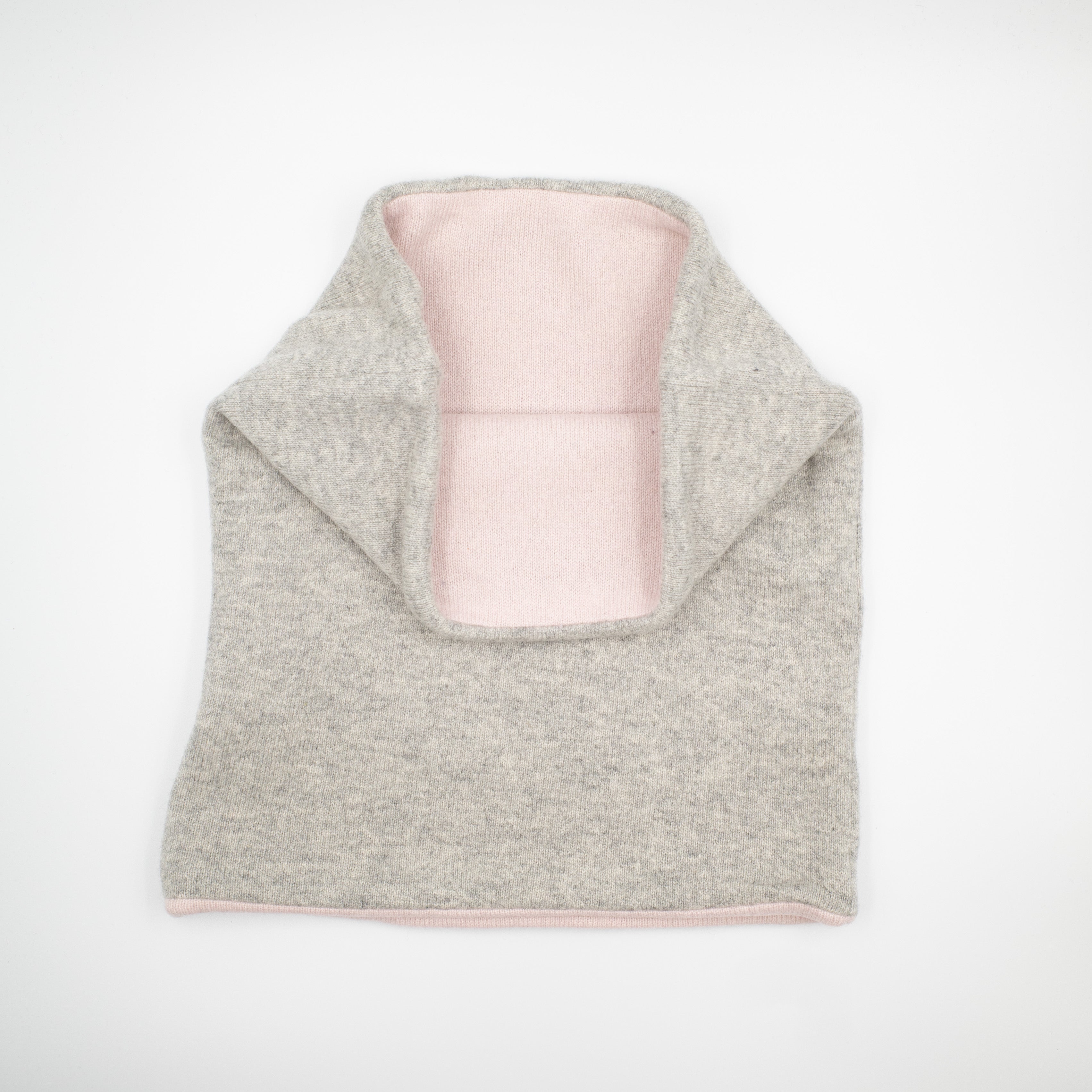 Smoke Grey and Pale Pink Luxury Double Layered Snood