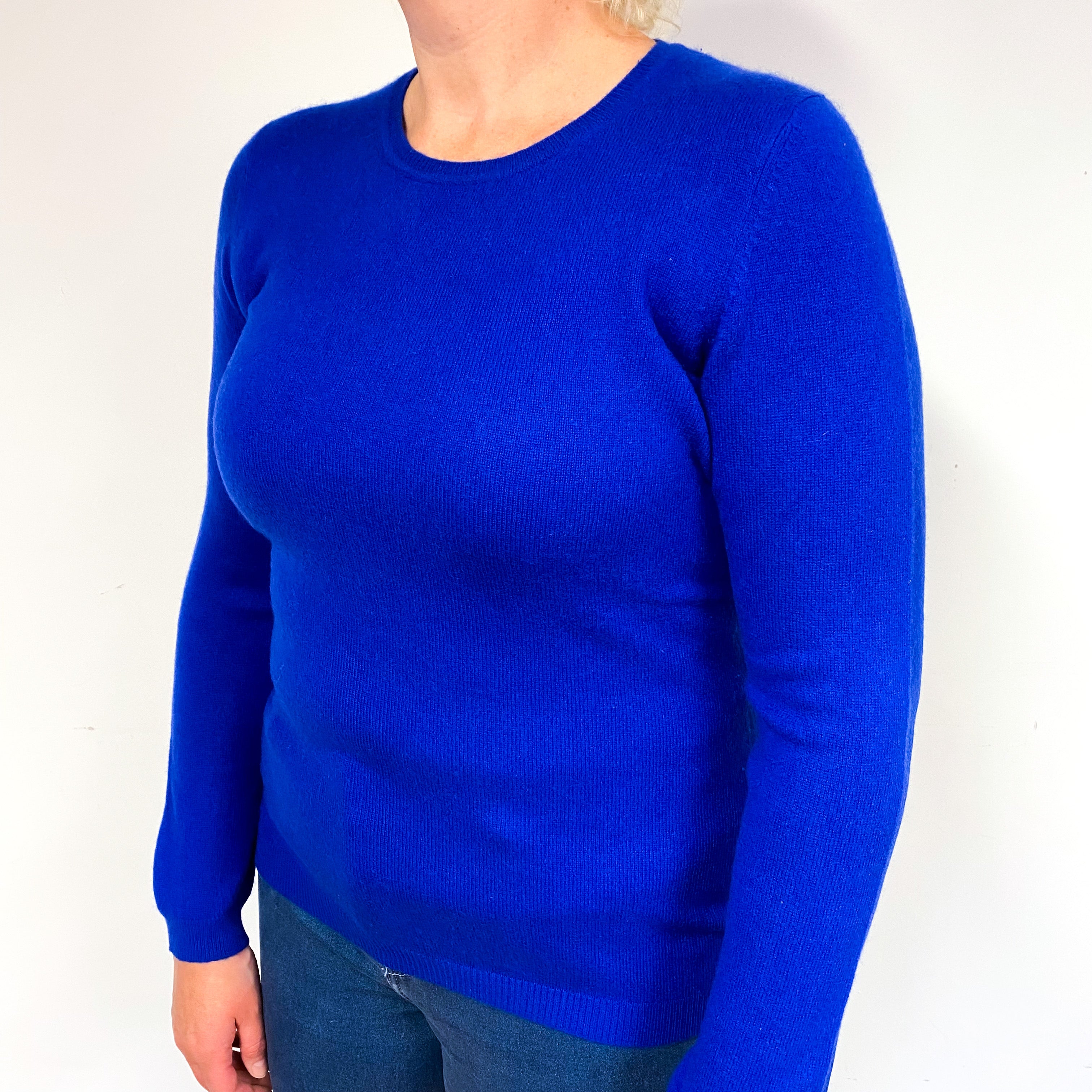 Admiral Blue Cashmere Crew Neck Jumper Large