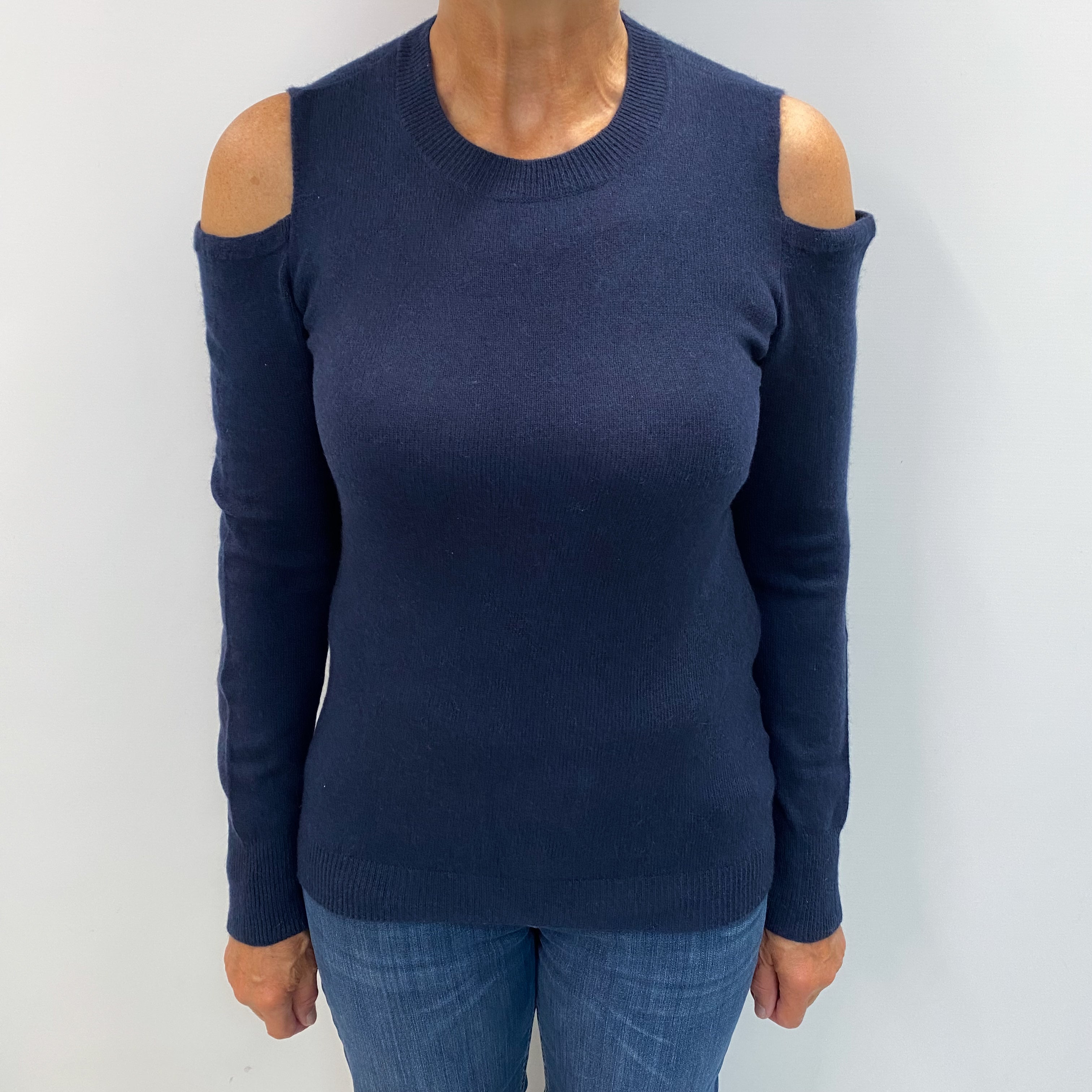 Navy Blue Cashmere Crew Neck Jumper Medium