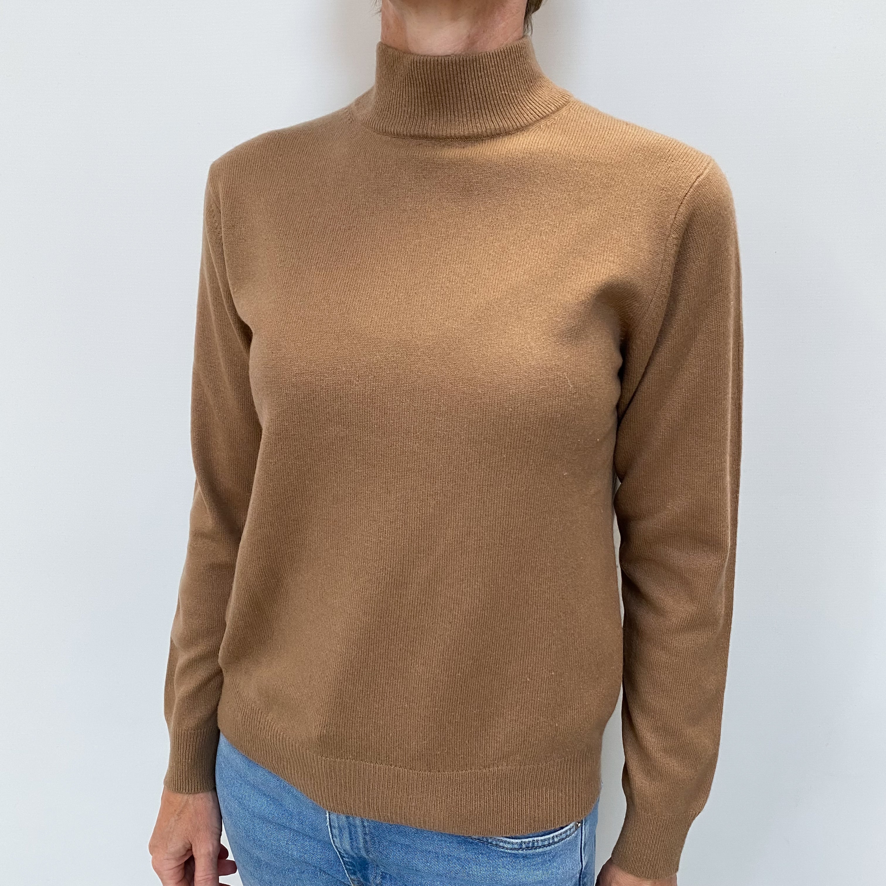 Toffee Cashmere Turtle Neck Jumper Small