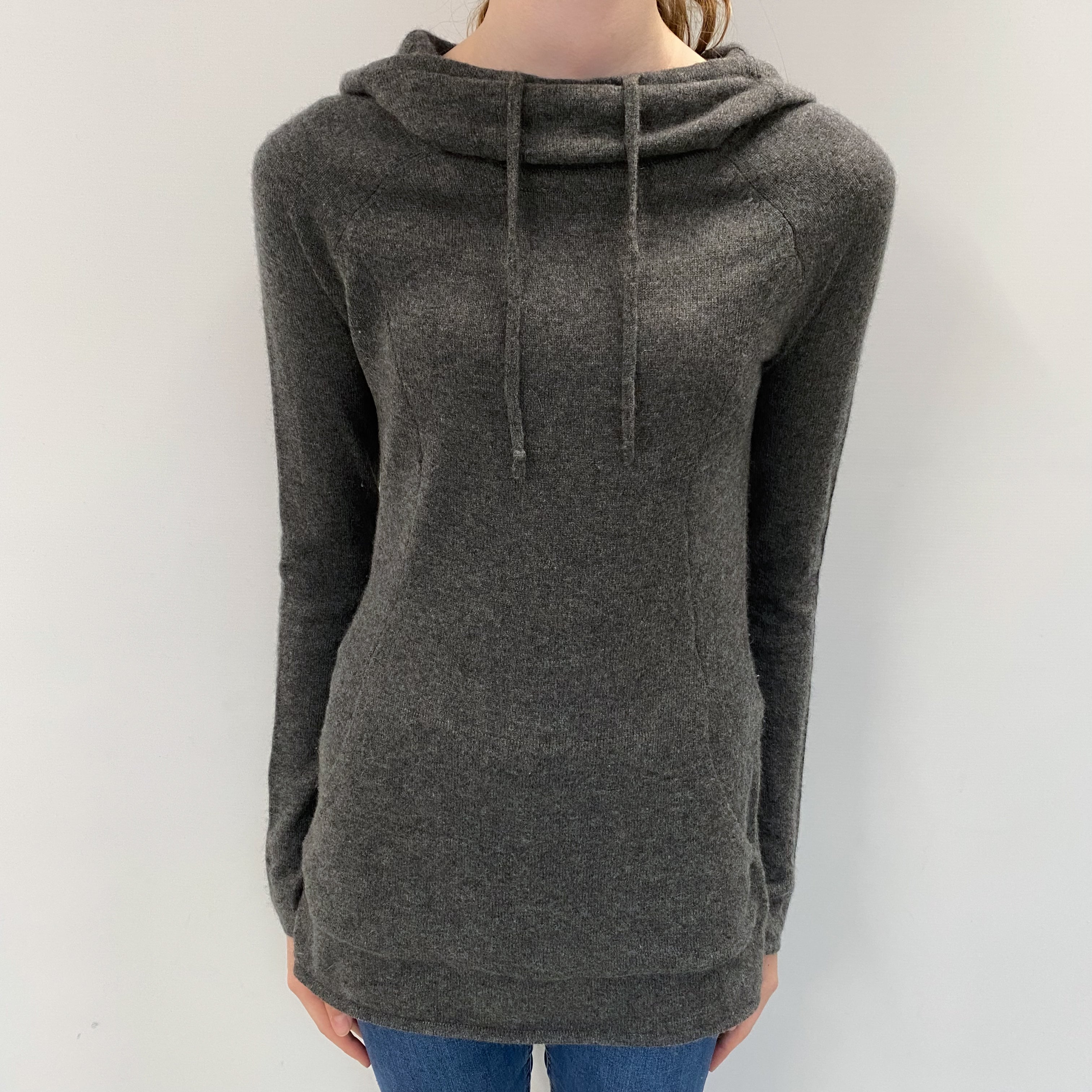 Slate Grey Cashmere Hoodie Extra Small