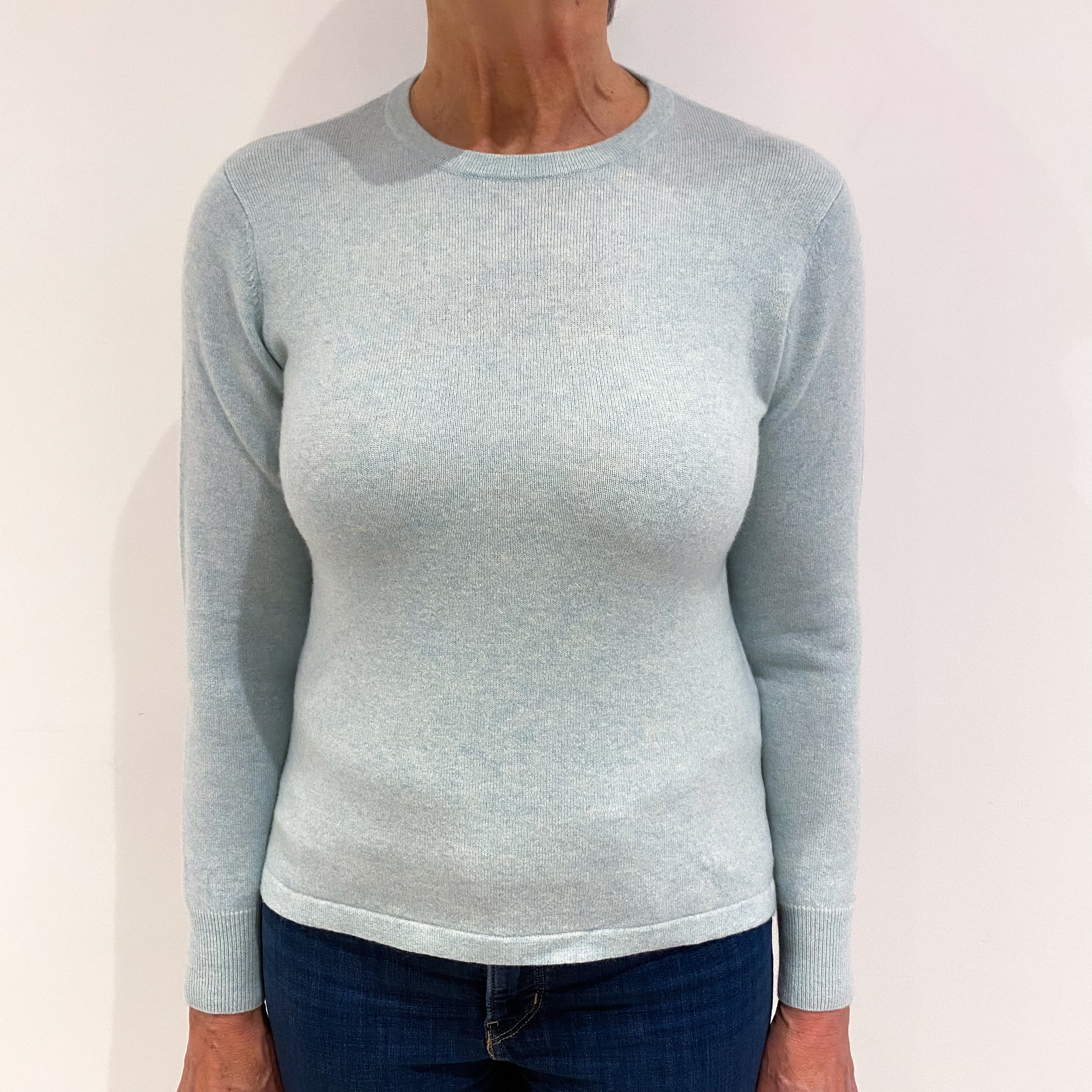 Mint Green Cashmere Crew Neck Jumper Medium