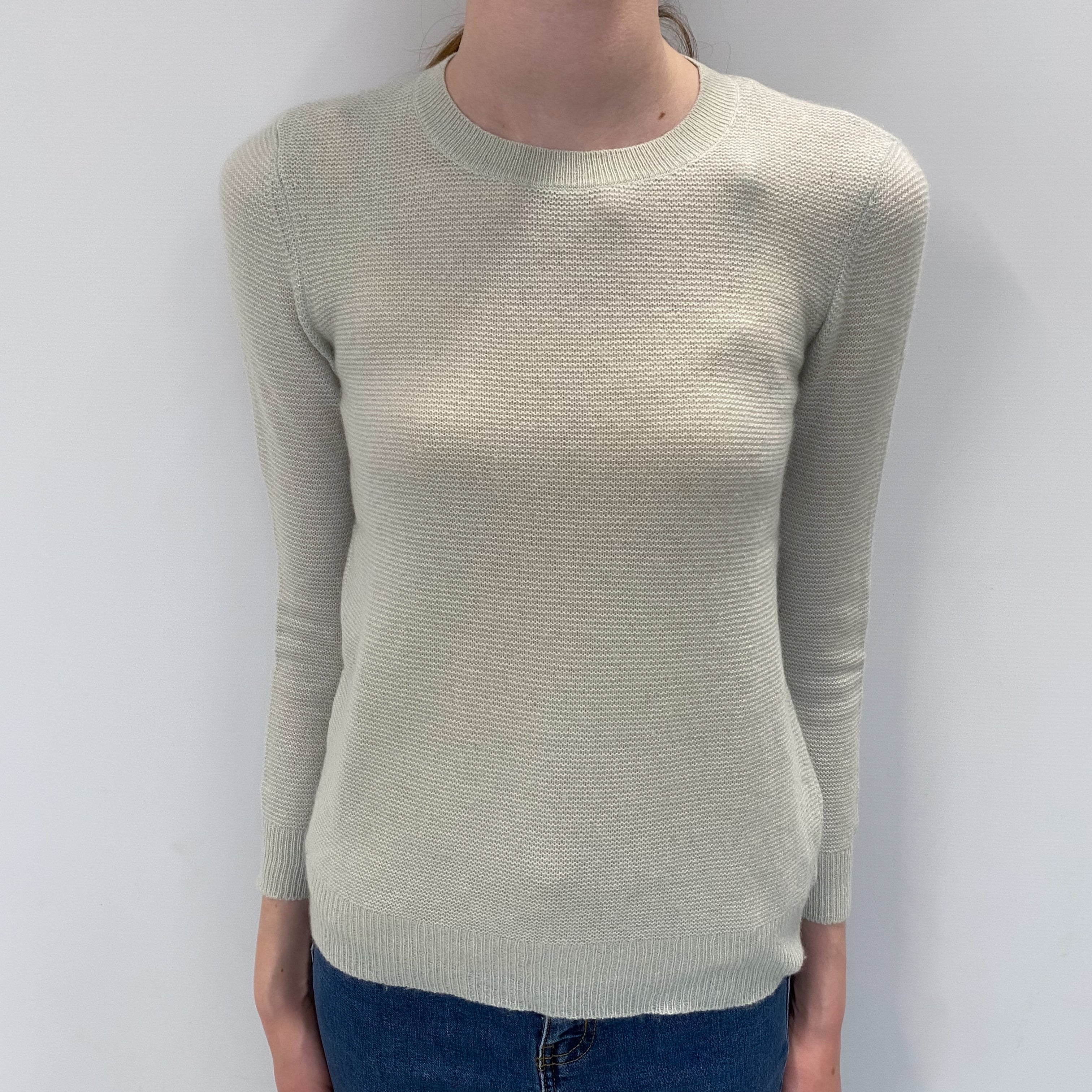 Theory Opal Green Cashmere Crew Neck Jumper Extra Small