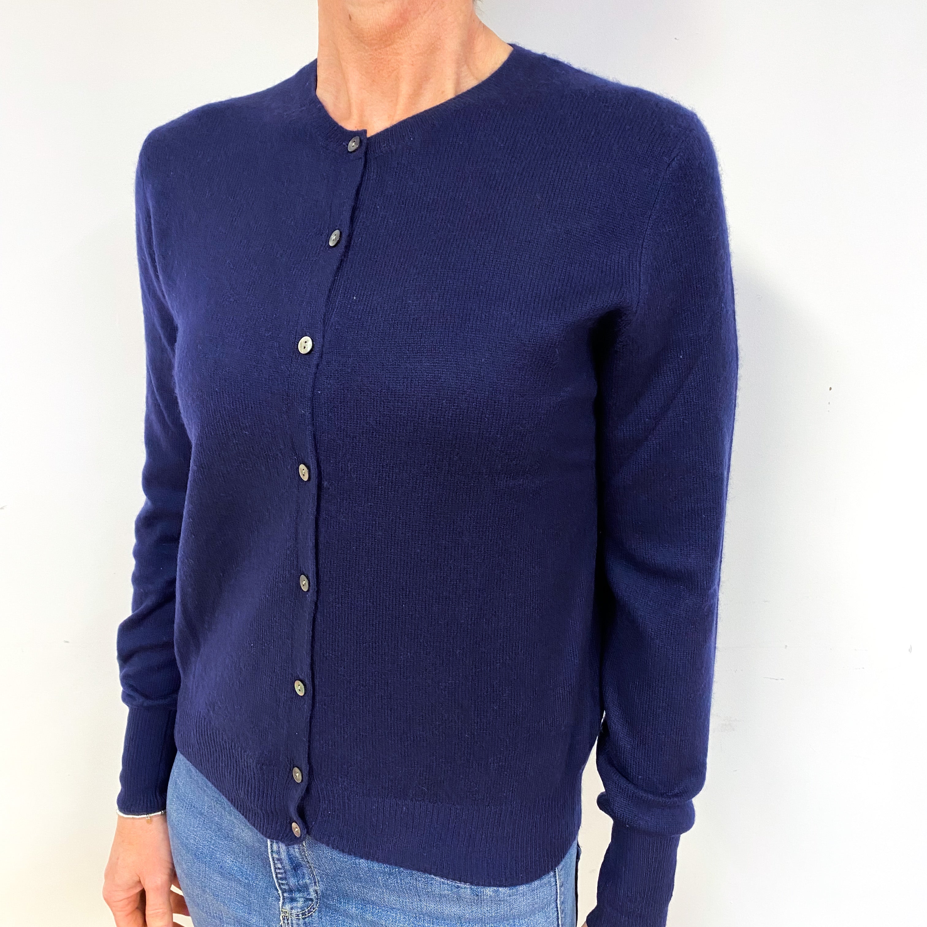 Navy Blue Cashmere Cardigan Medium