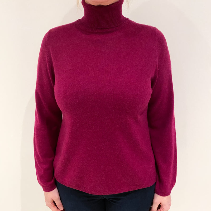 Cherry Pink Cashmere Polo Neck Jumper Large – NEARLY NEW CASHMERE CO.