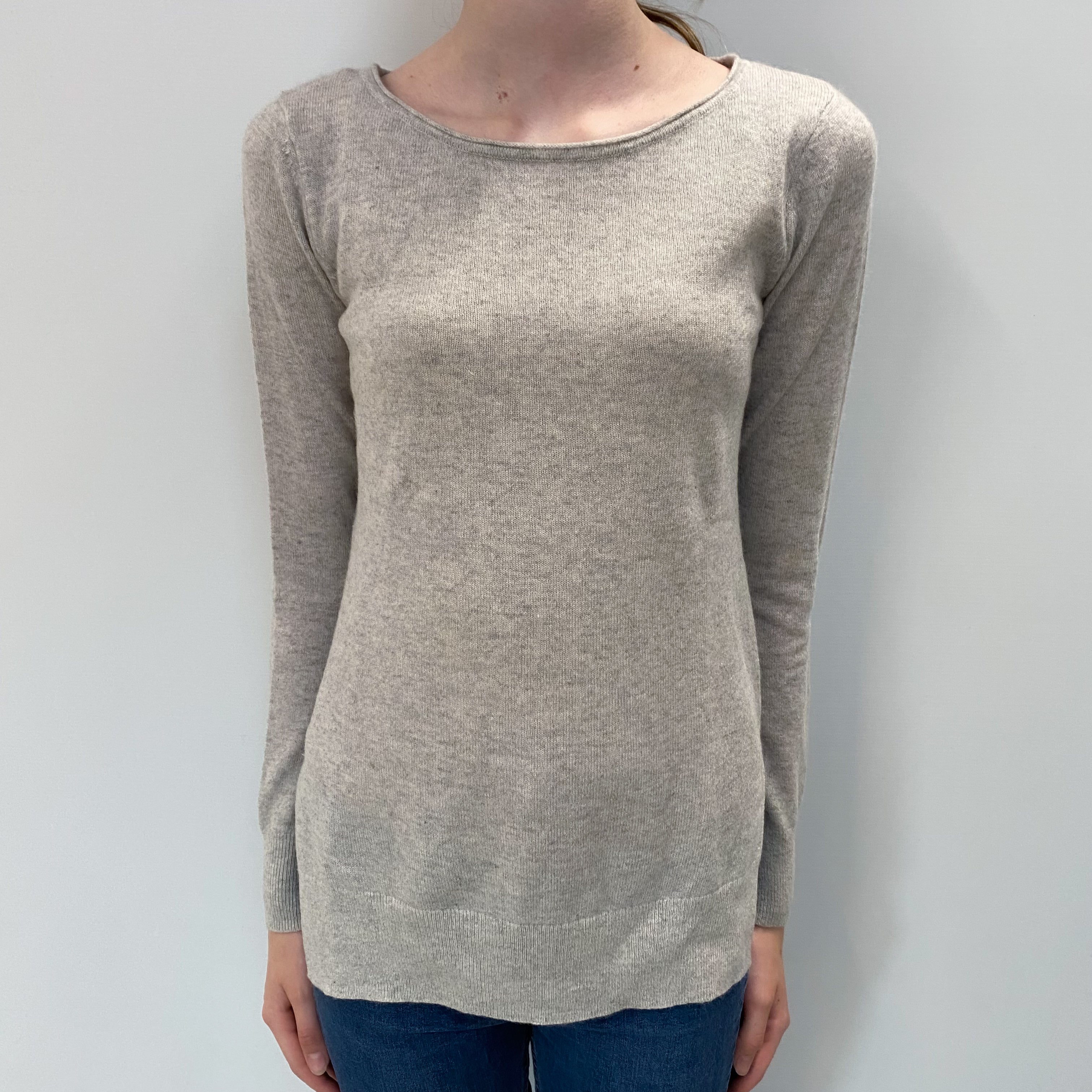 Smoke Grey Cashmere Crew Neck Jumper Extra Small