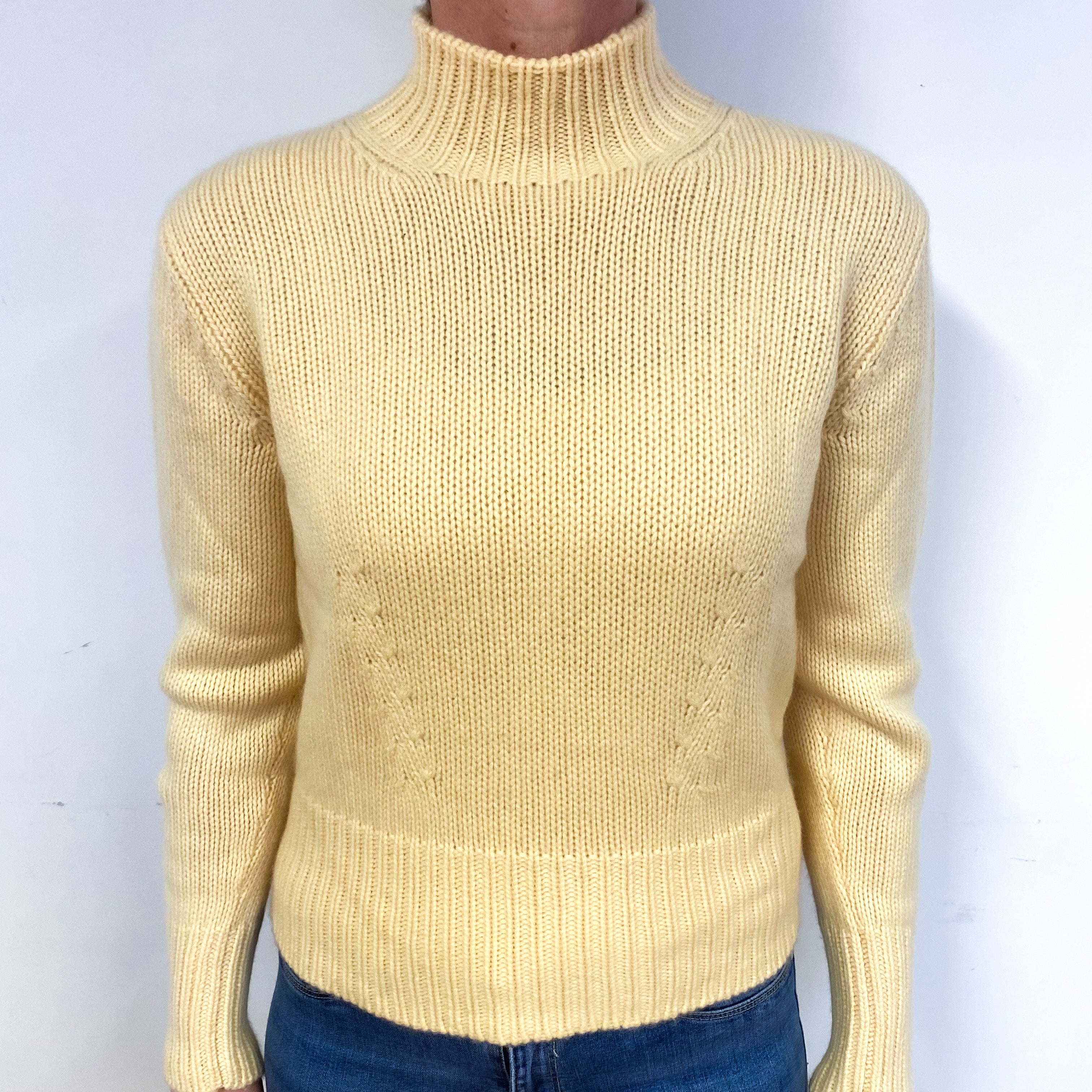 Brunello Cucinelli Lemon Cashmere Turtle Neck Jumper Medium