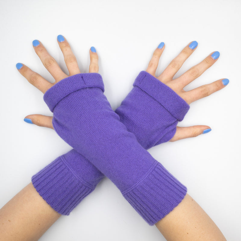 Purple fingerless shop gloves