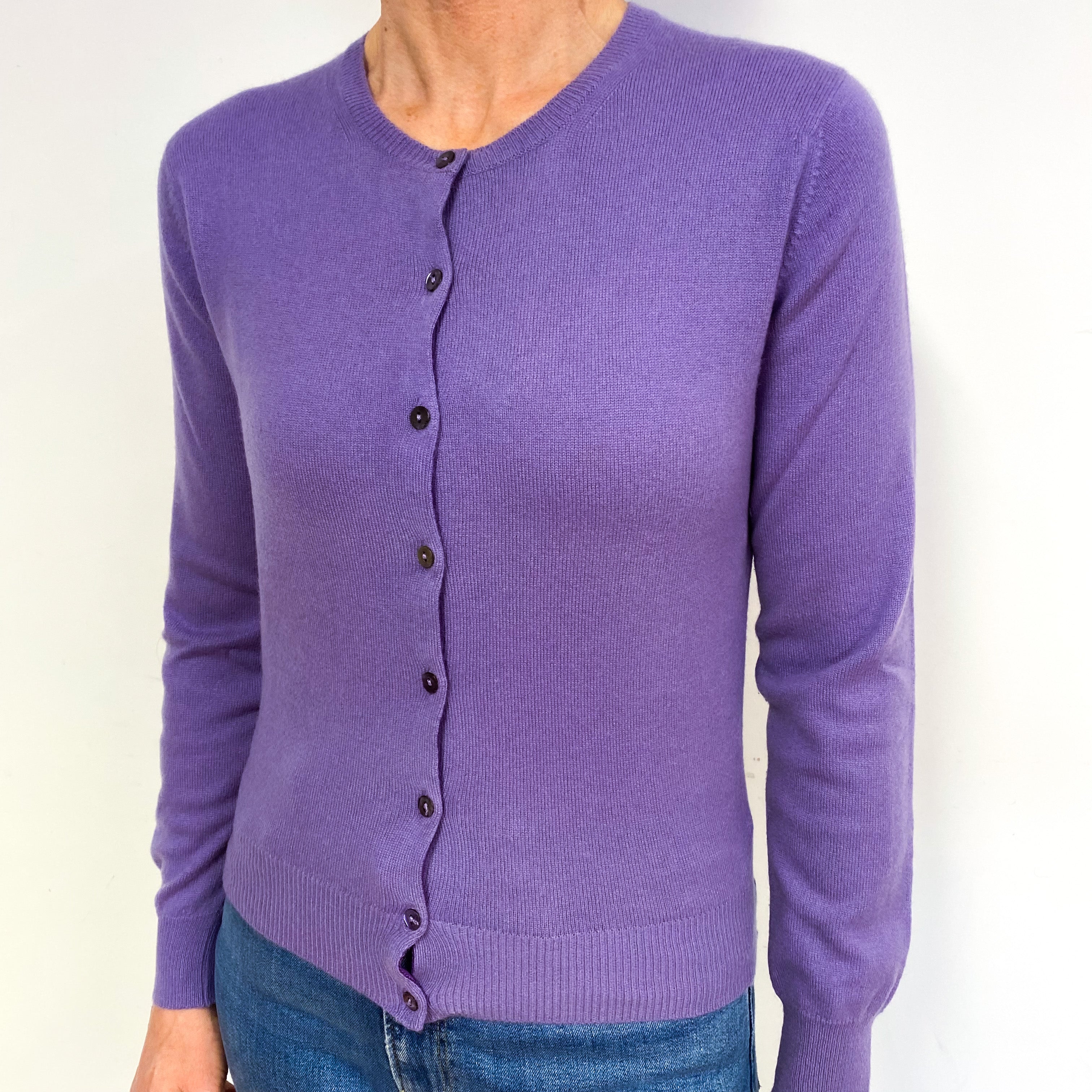 Lavender Pink Cashmere Cardigan Medium