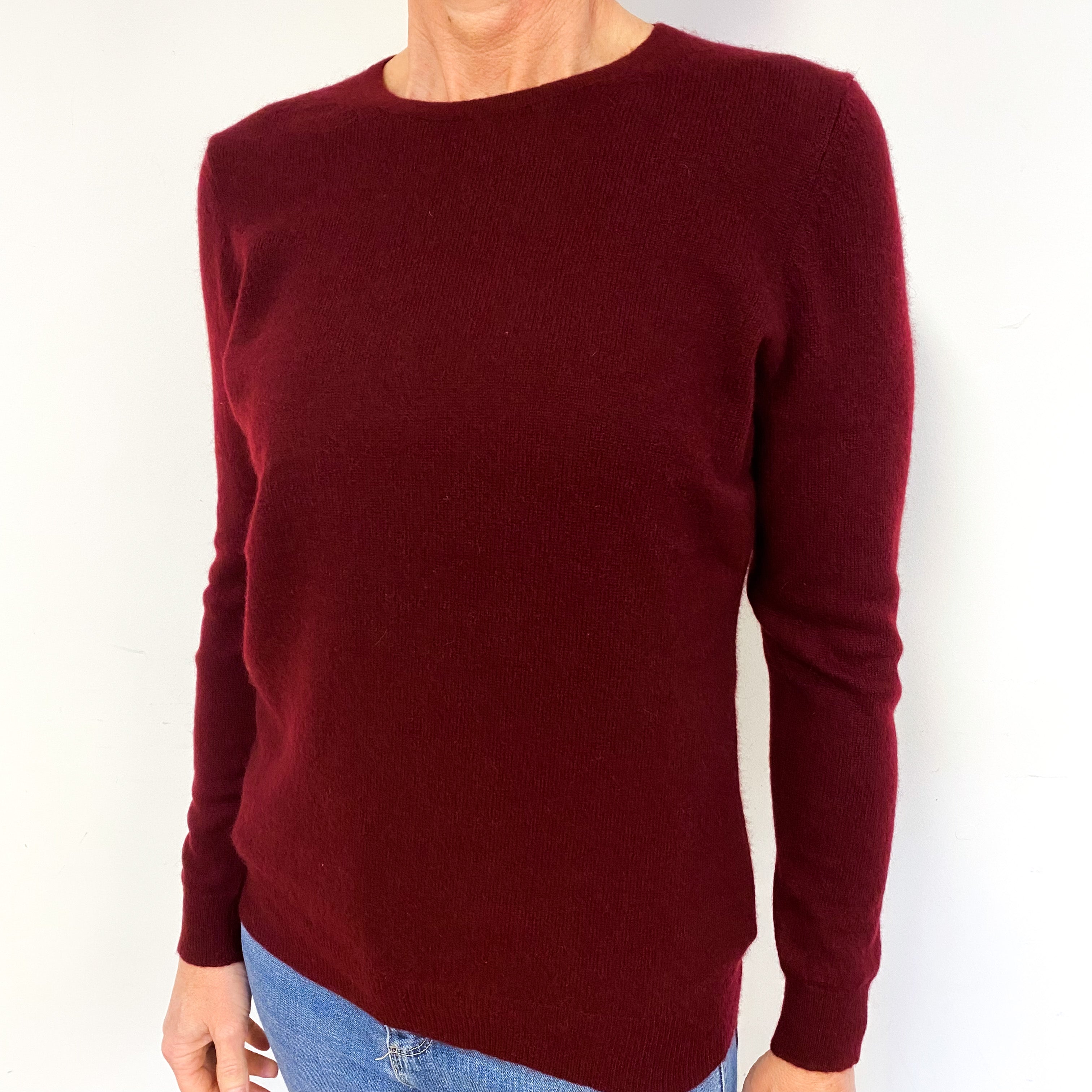 Mulberry Red Cashmere Crew Neck Jumper Medium