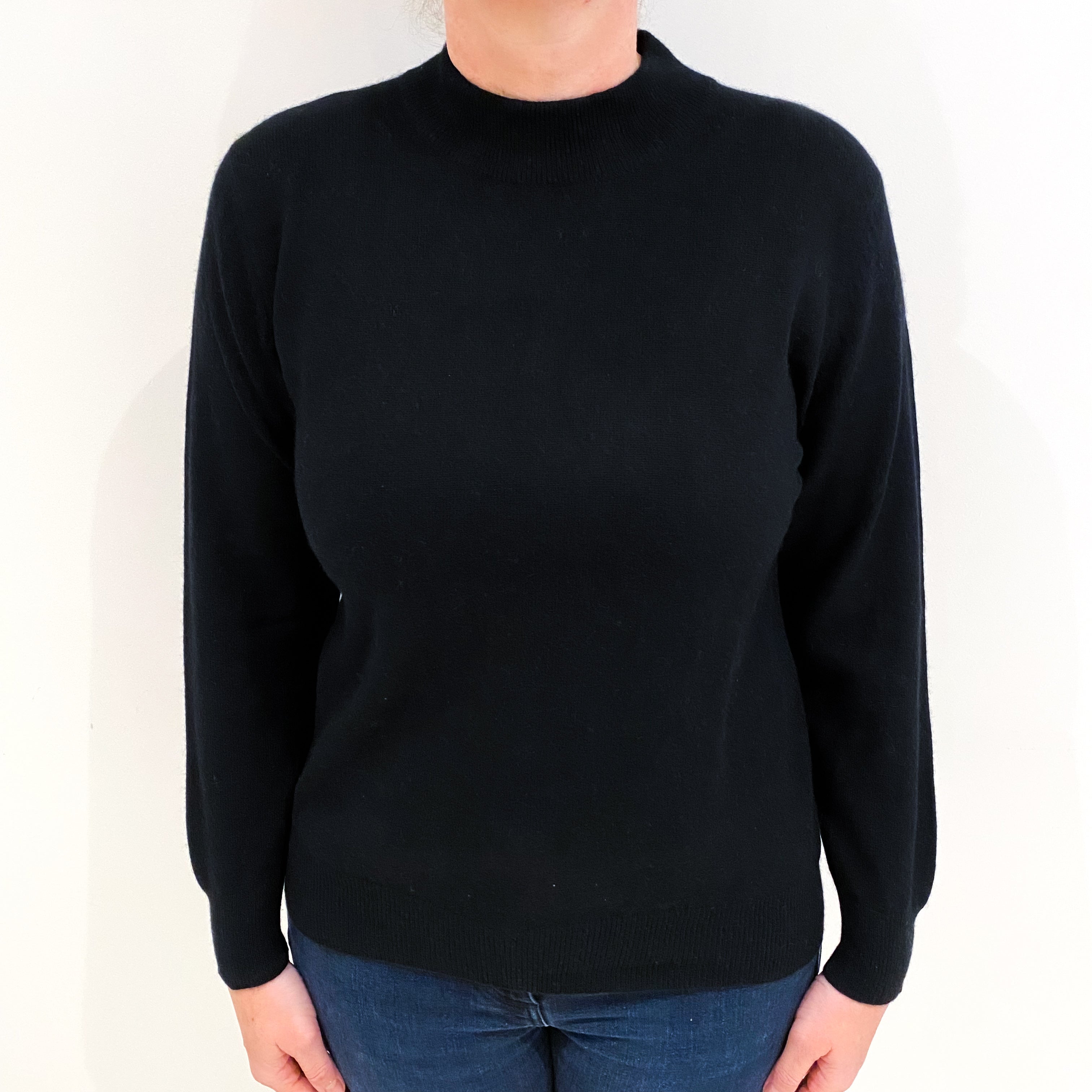 Black Cashmere Turtle Neck Jumper Large