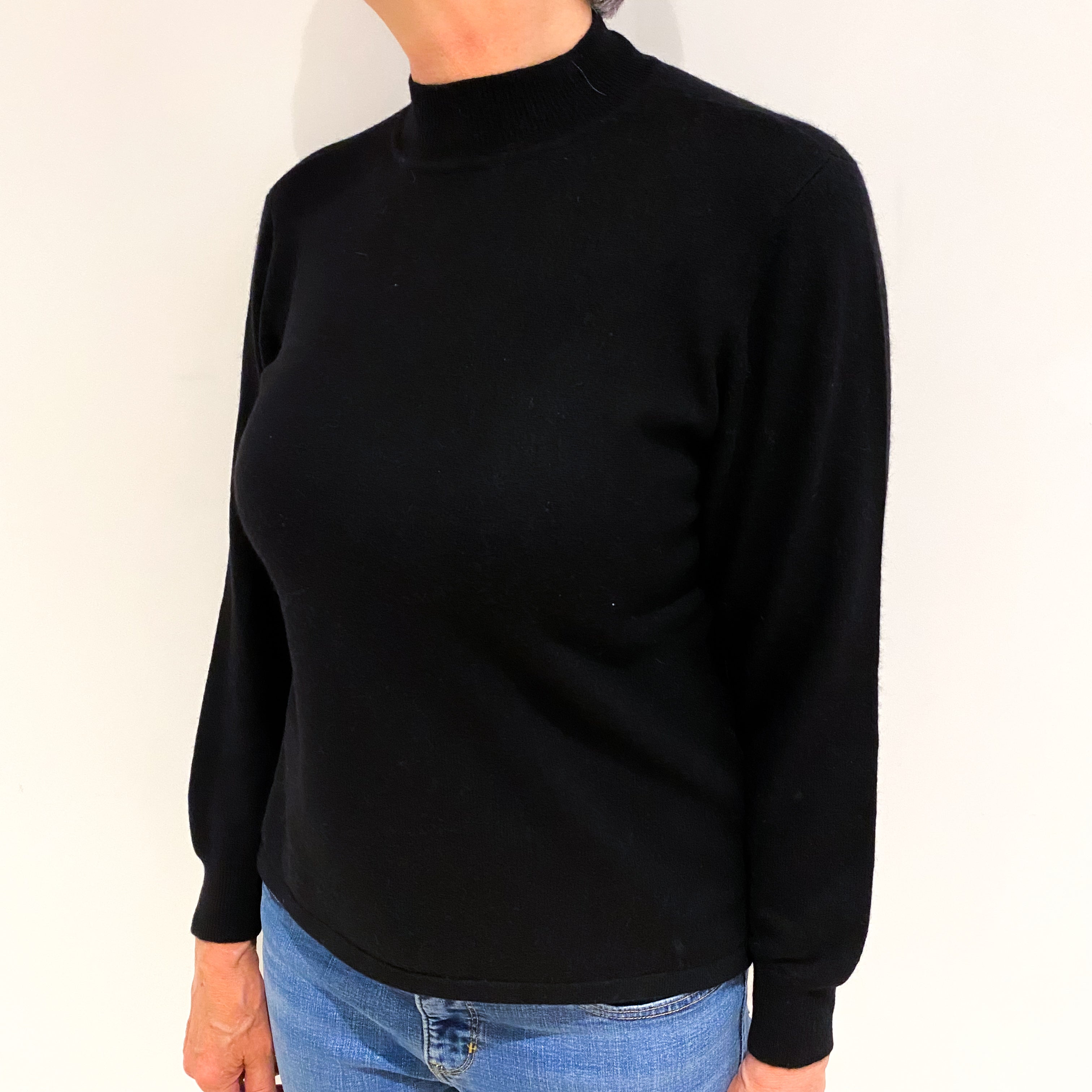 Black Cashmere Turtle Neck Jumper Medium